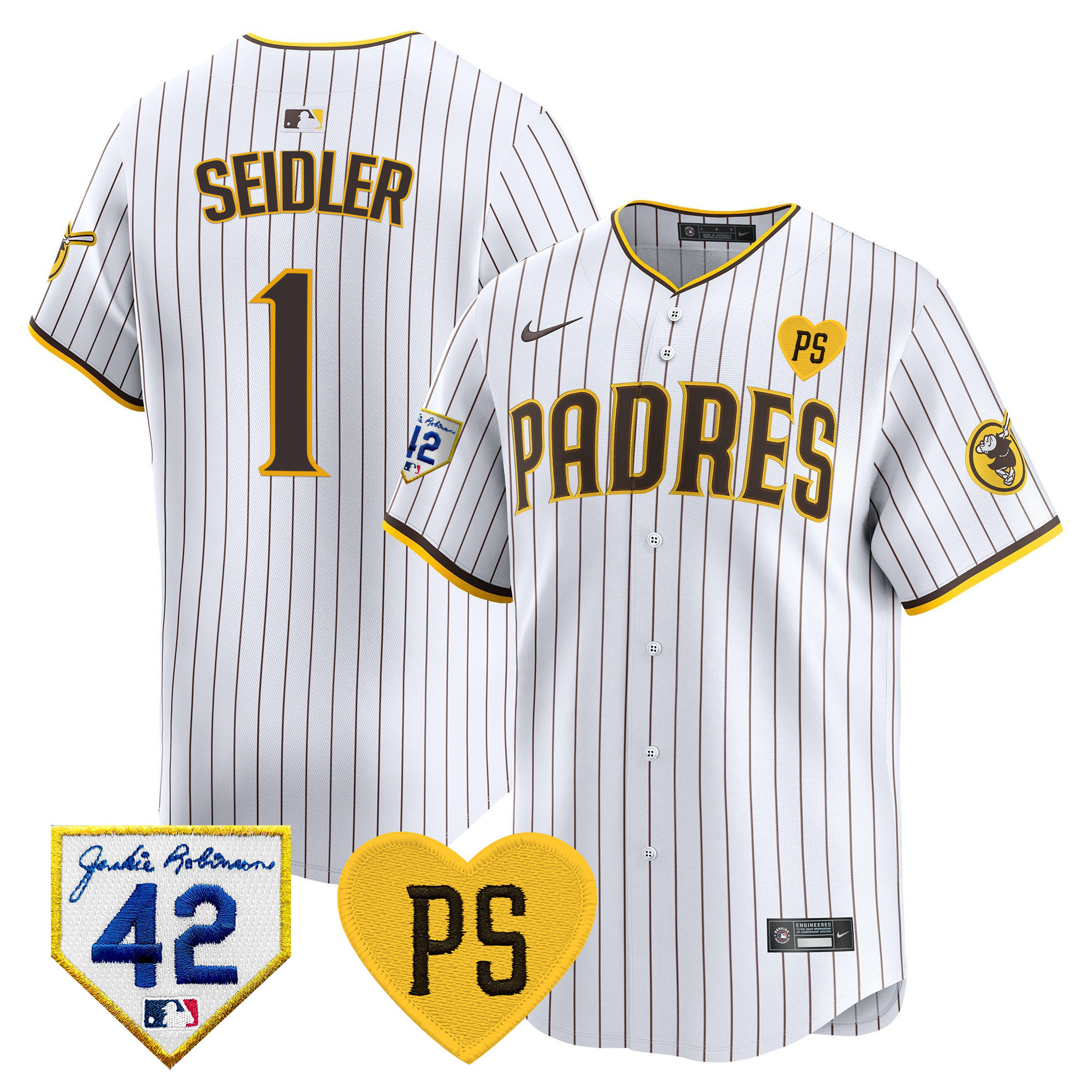 Men's Padres 2024 “For Peter” & Robinson Patch Vapor Premier Limited Jersey – All Stitched