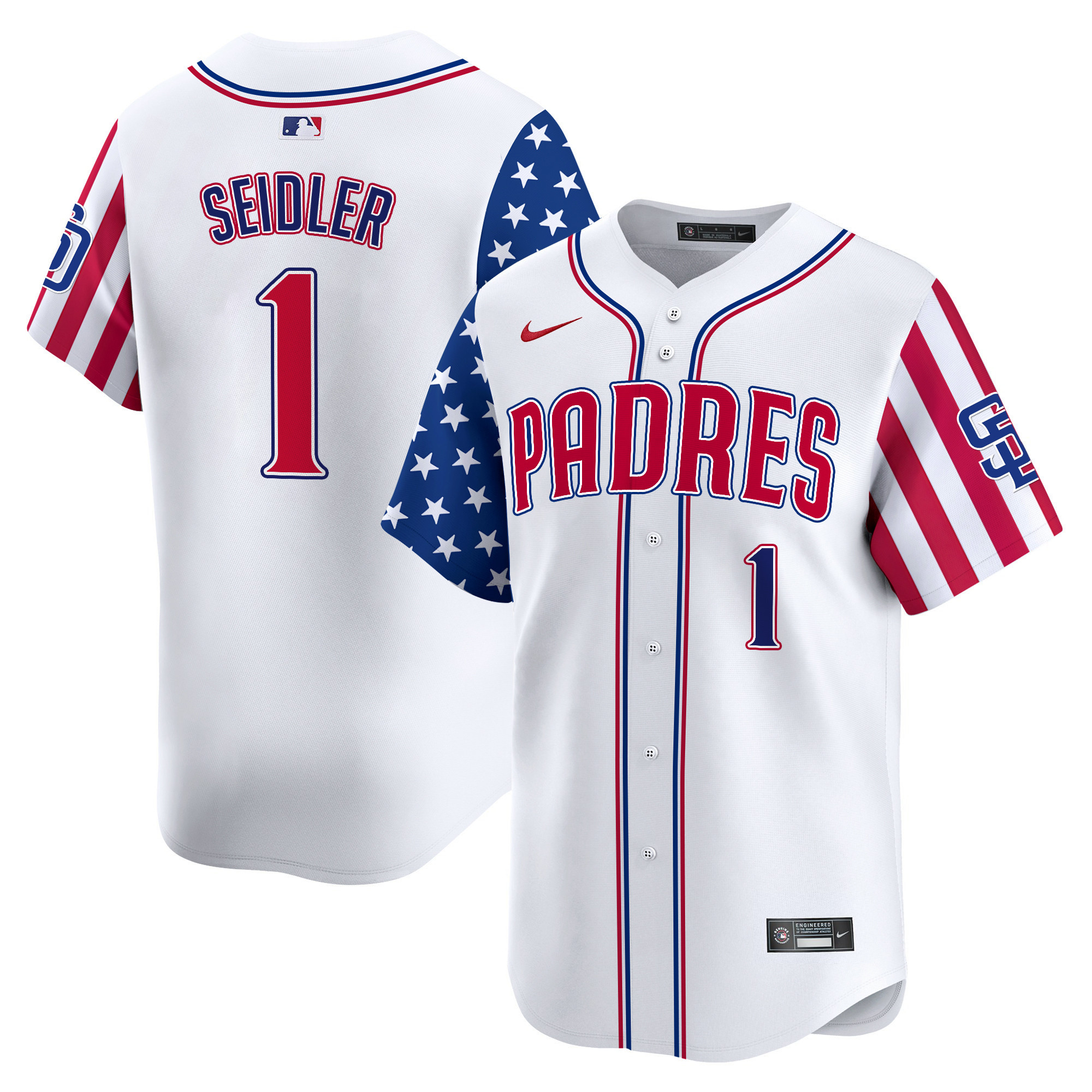 Men's Padres 2024 Independence Day Vapor Premier Limited Jersey - All Stitched