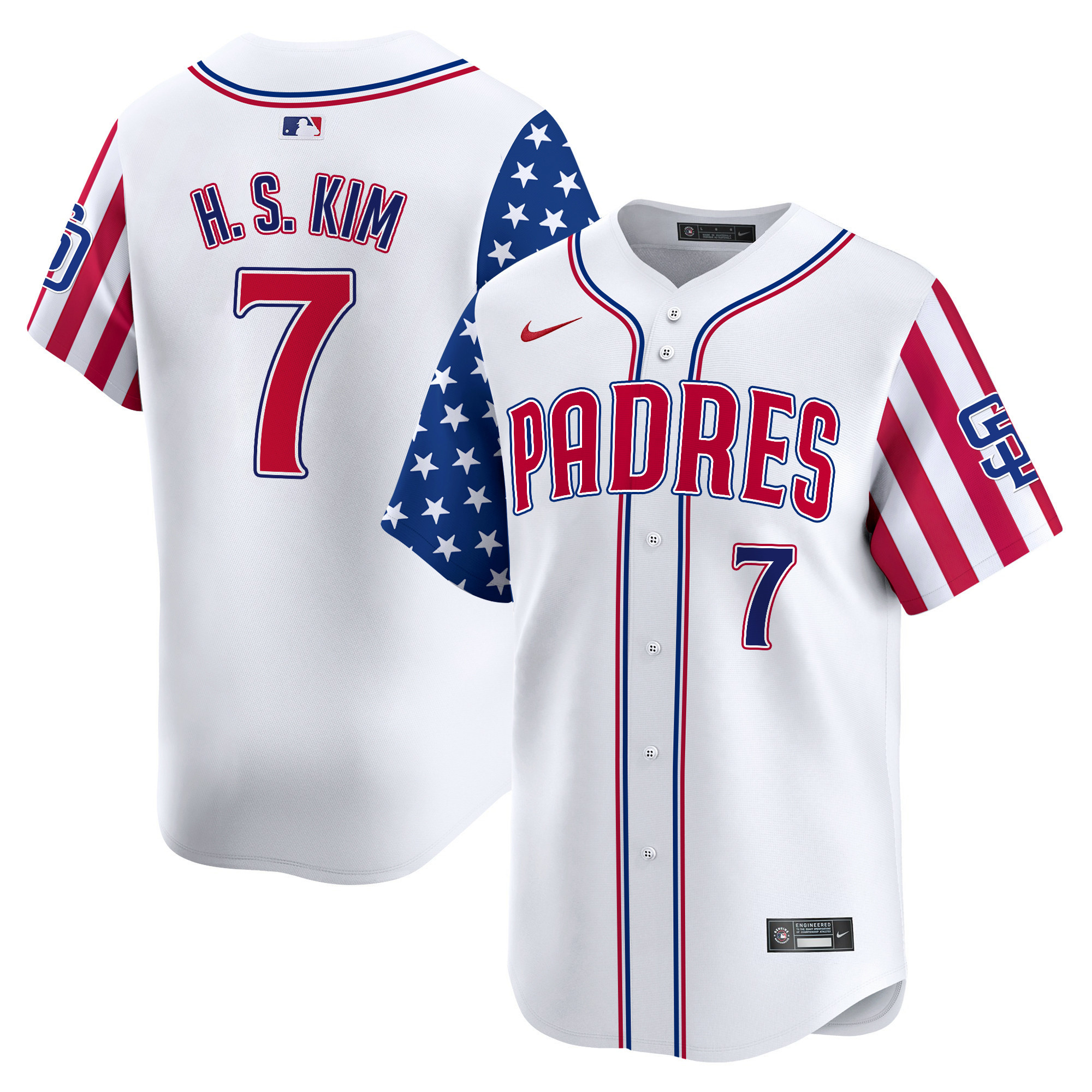 Men's Padres 2024 Independence Day Vapor Premier Limited Jersey - All Stitched