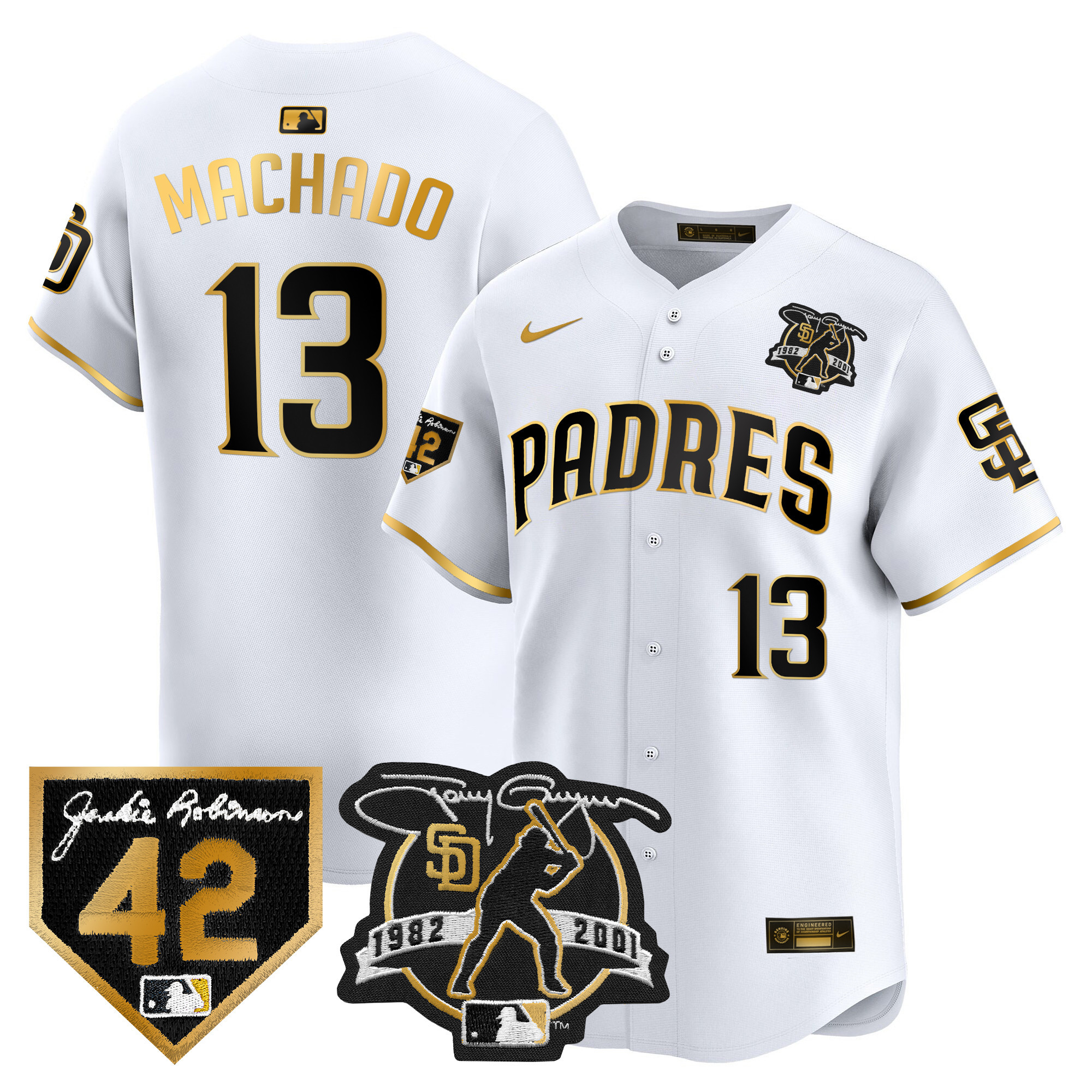 Men's Padres 2024 Tony Gwynn & Robinson Patch Vapor Premier Limited Jersey – All Stitched