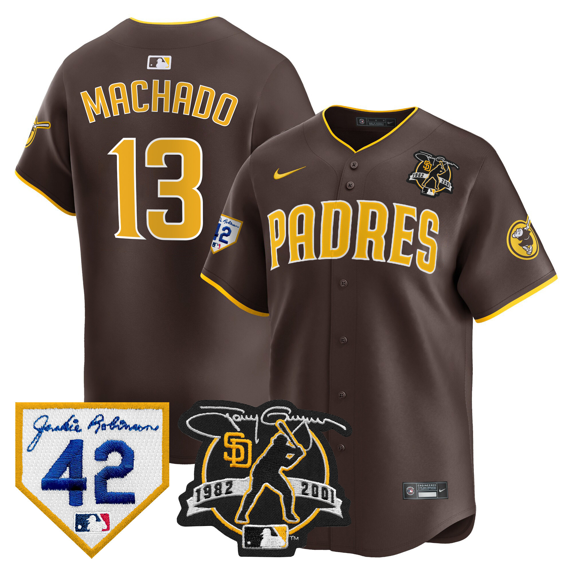 Men's Padres 2024 Tony Gwynn & Robinson Patch Vapor Premier Limited Jersey – All Stitched