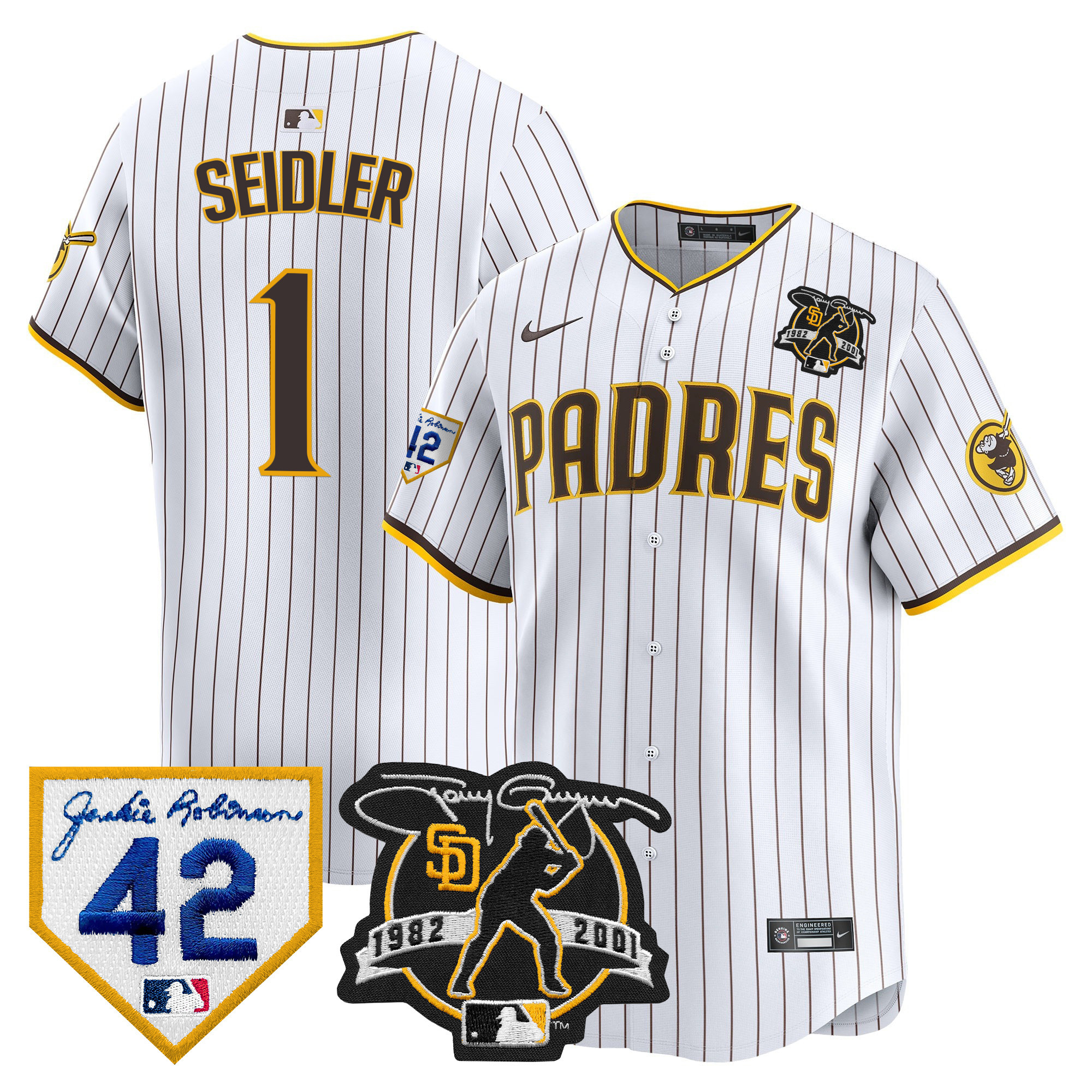 Men's Padres 2024 Tony Gwynn & Robinson Patch Vapor Premier Limited Jersey – All Stitched