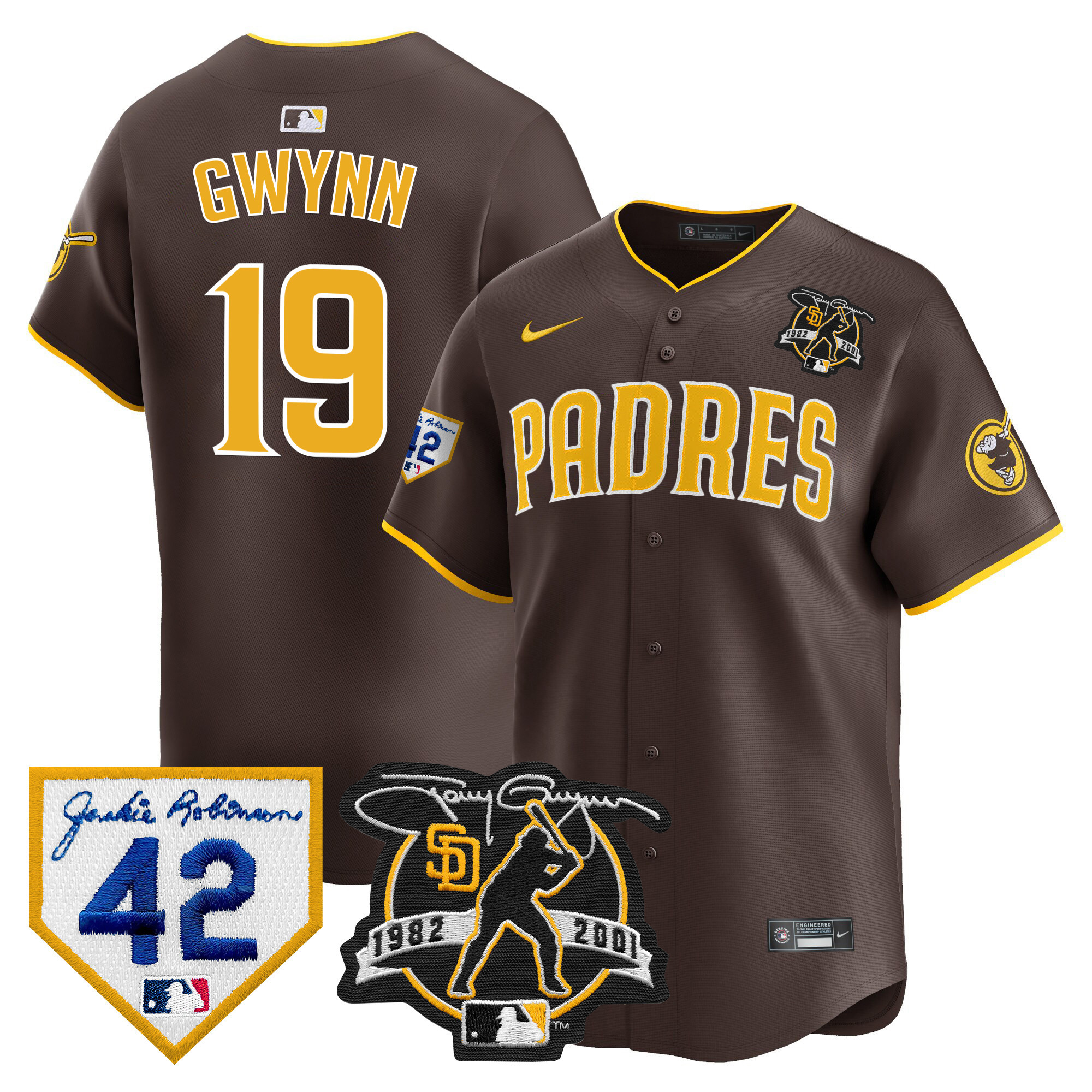 Men's Padres 2024 Tony Gwynn & Robinson Patch Vapor Premier Limited Jersey – All Stitched