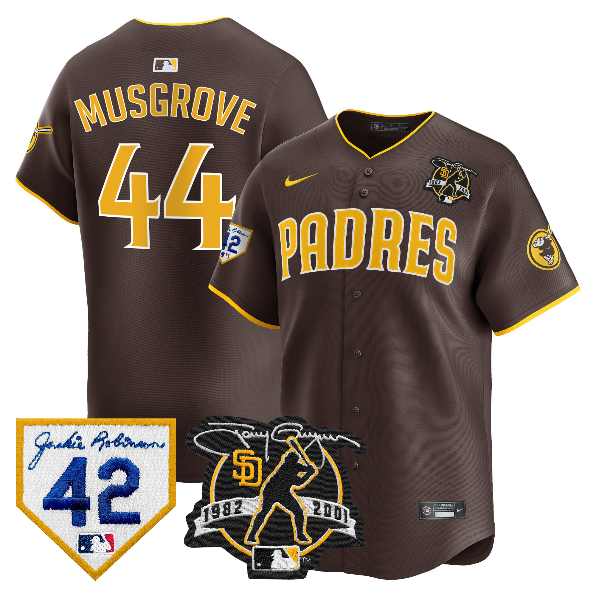 Men's Padres 2024 Tony Gwynn & Robinson Patch Vapor Premier Limited Jersey – All Stitched