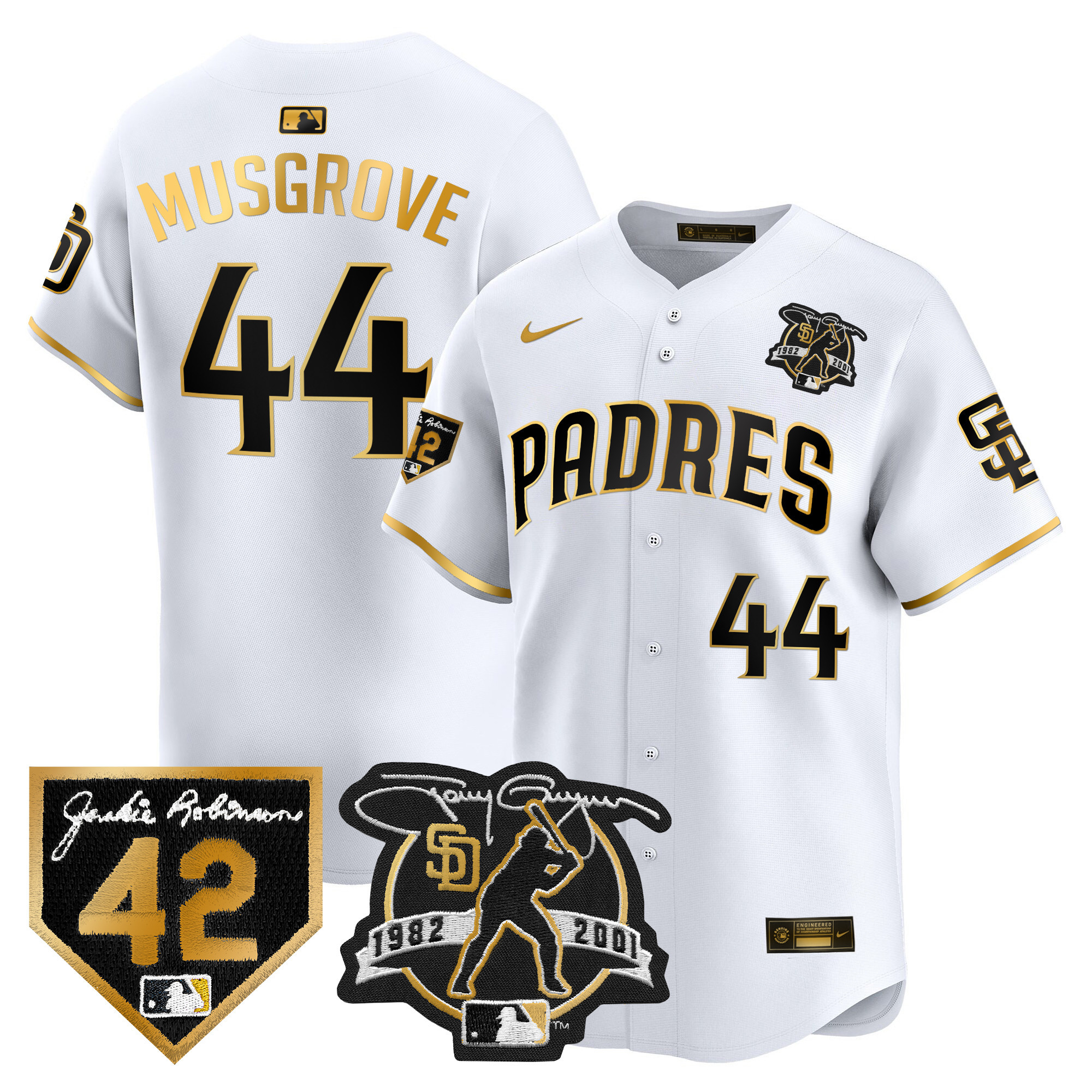 Men's Padres 2024 Tony Gwynn & Robinson Patch Vapor Premier Limited Jersey – All Stitched