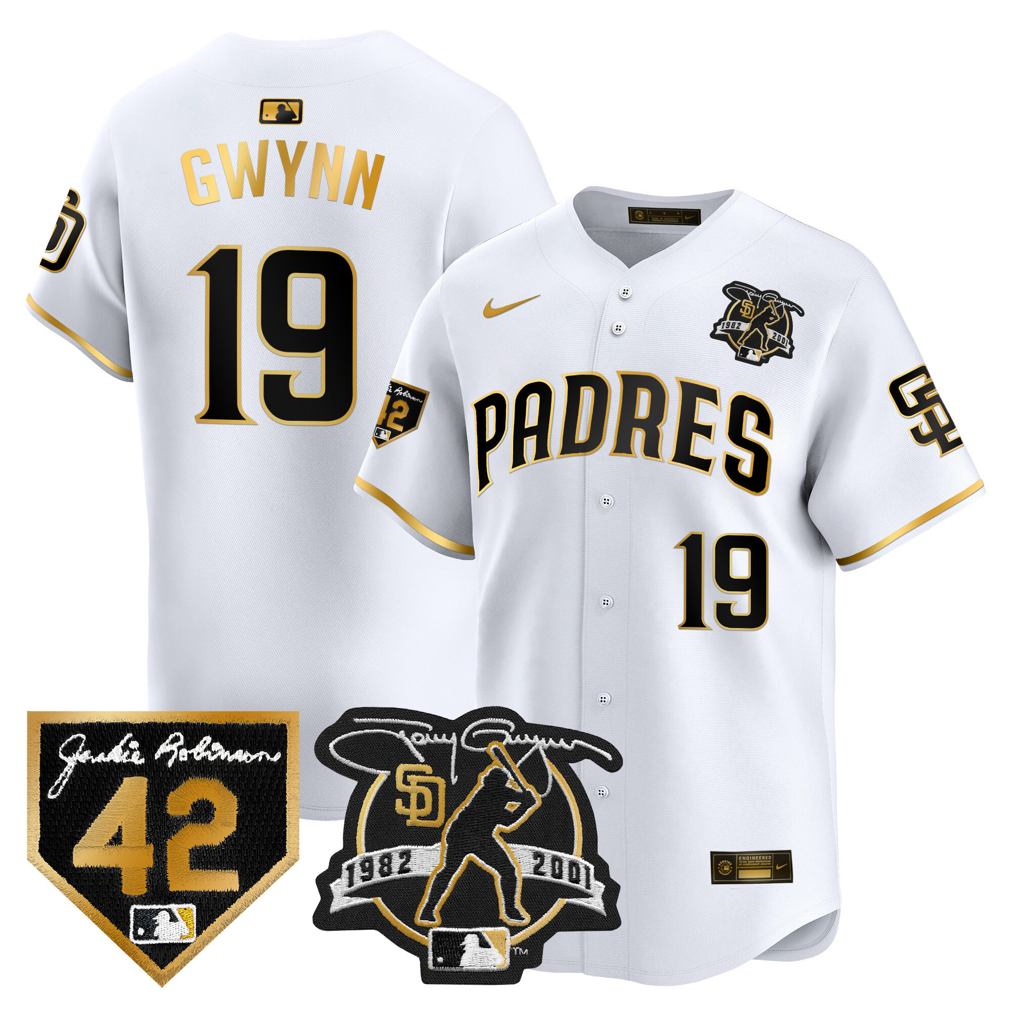 Men's Padres 2024 Tony Gwynn & Robinson Patch Vapor Premier Limited Jersey – All Stitched