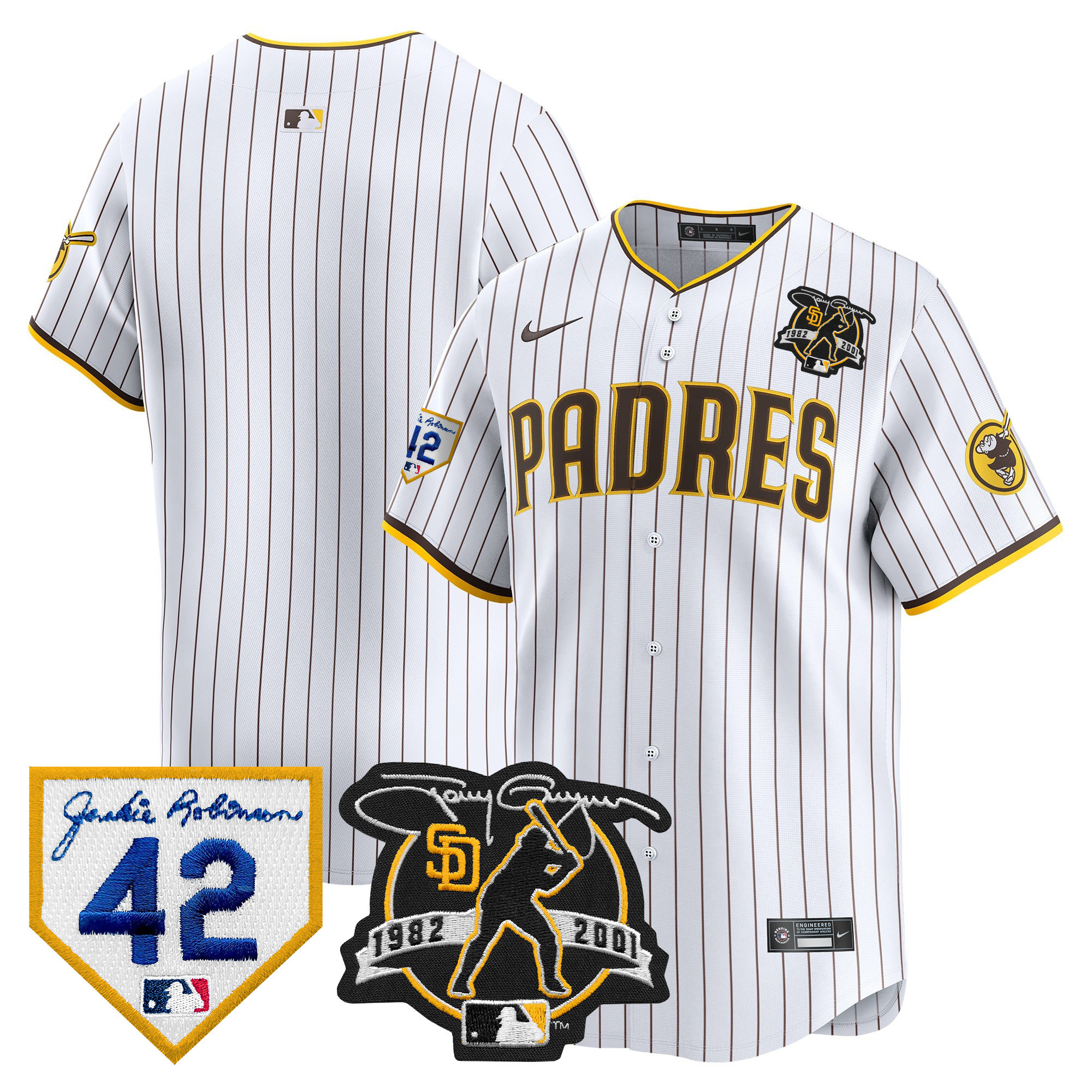 Men's Padres 2024 Tony Gwynn & Robinson Patch Vapor Premier Limited Jersey – All Stitched