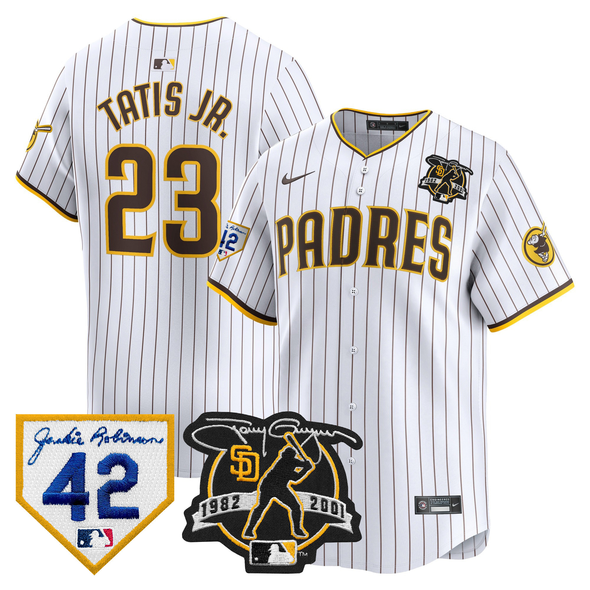 Men's Padres 2024 Tony Gwynn & Robinson Patch Vapor Premier Limited Jersey – All Stitched