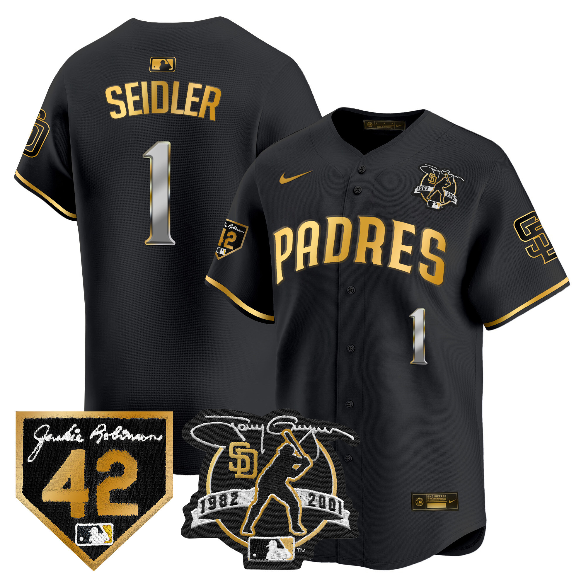 Men's Padres 2024 Tony Gwynn & Robinson Patch Vapor Premier Limited Jersey – All Stitched