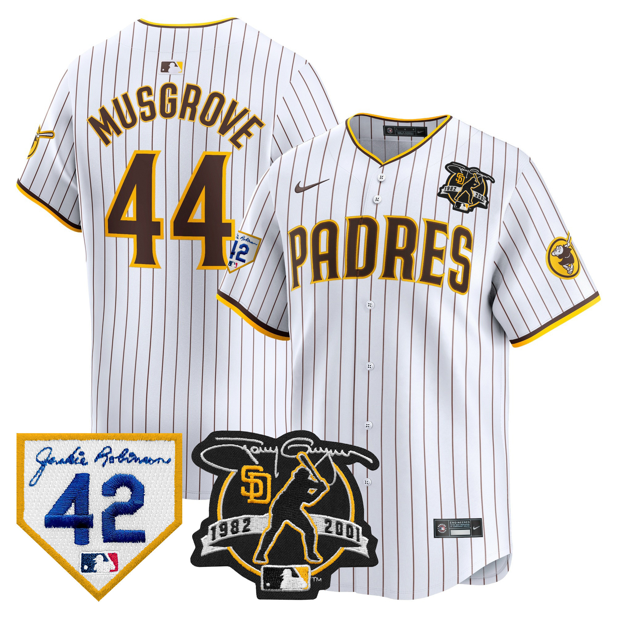 Men's Padres 2024 Tony Gwynn & Robinson Patch Vapor Premier Limited Jersey – All Stitched