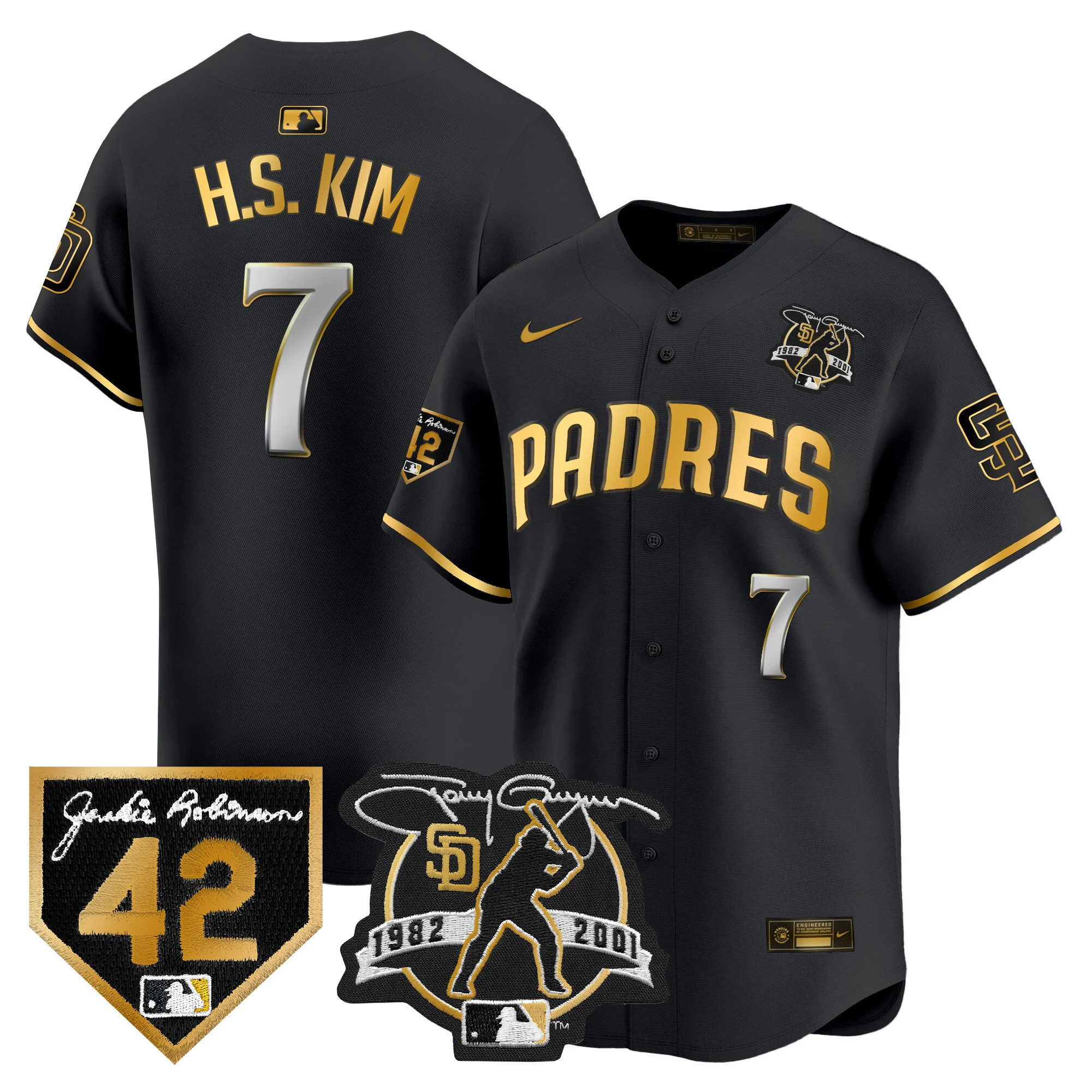 Men's Padres 2024 Tony Gwynn & Robinson Patch Vapor Premier Limited Jersey – All Stitched