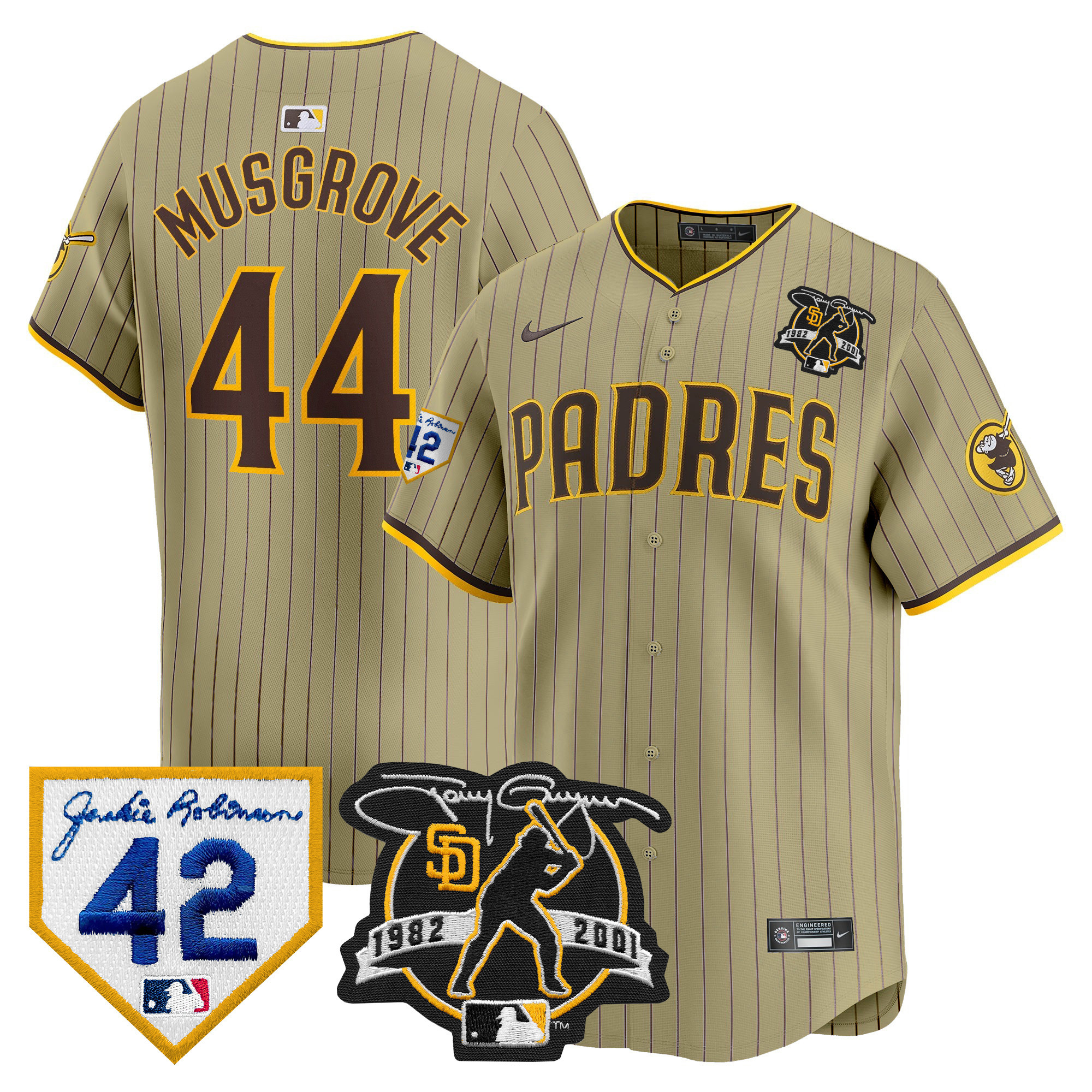 Men's Padres 2024 Tony Gwynn & Robinson Patch Vapor Premier Limited Jersey – All Stitched