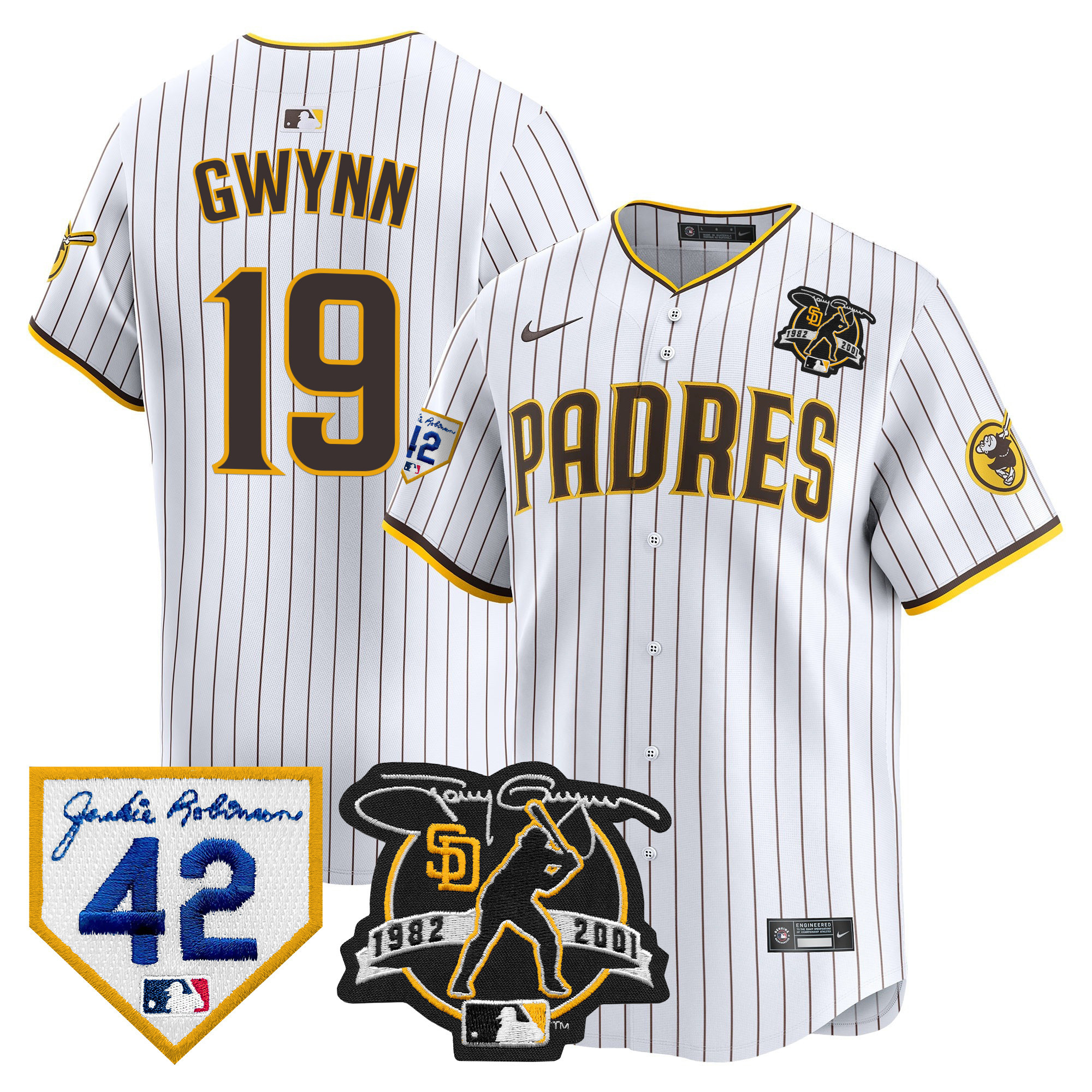Men's Padres 2024 Tony Gwynn & Robinson Patch Vapor Premier Limited Jersey – All Stitched