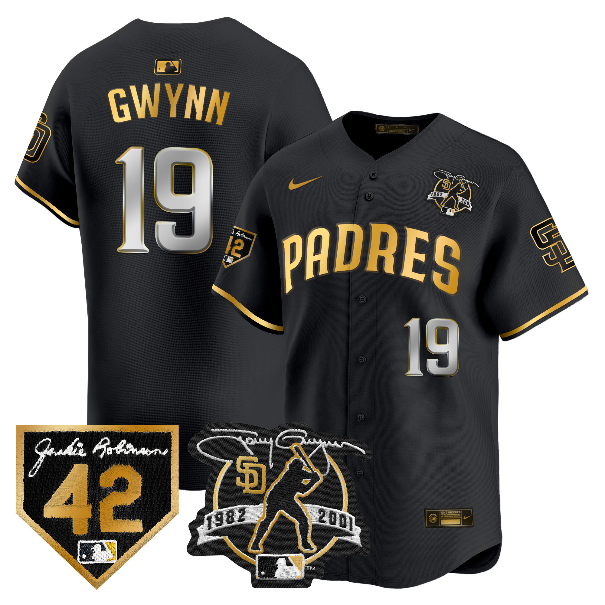 Men's Padres 2024 Tony Gwynn & Robinson Patch Vapor Premier Limited Jersey – All Stitched