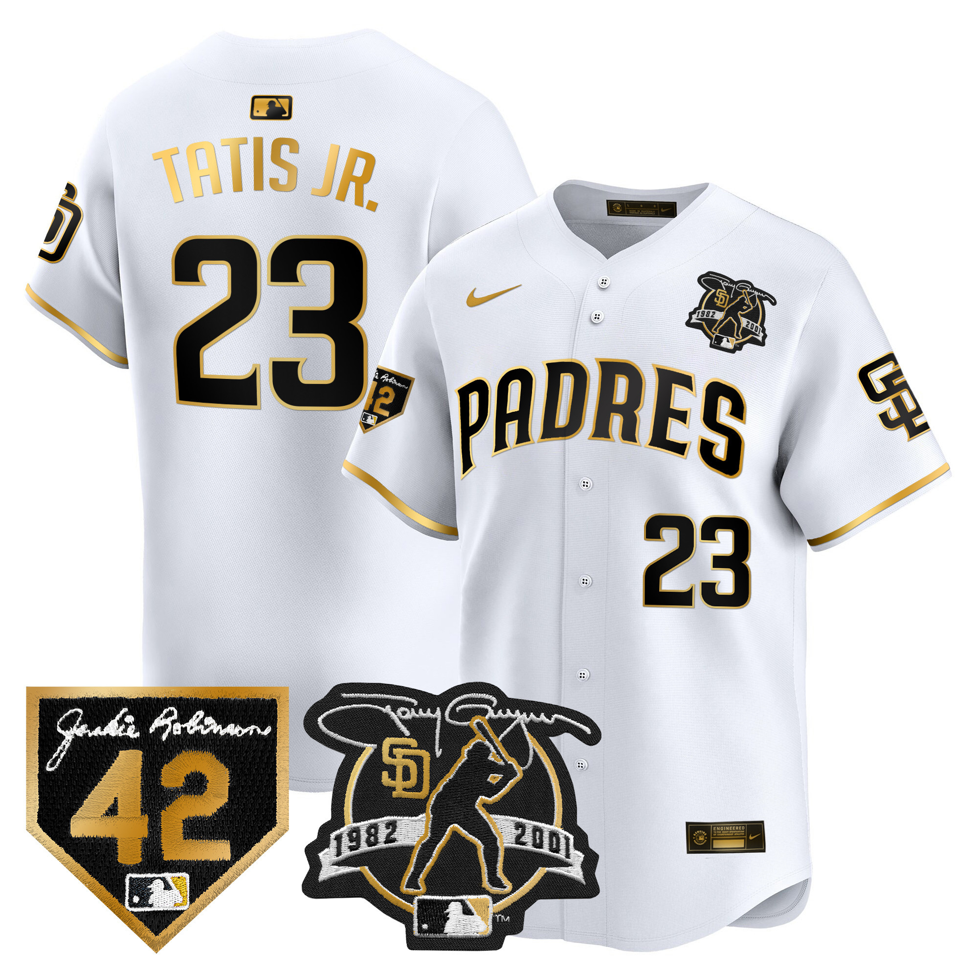 Men's Padres 2024 Tony Gwynn & Robinson Patch Vapor Premier Limited Jersey – All Stitched