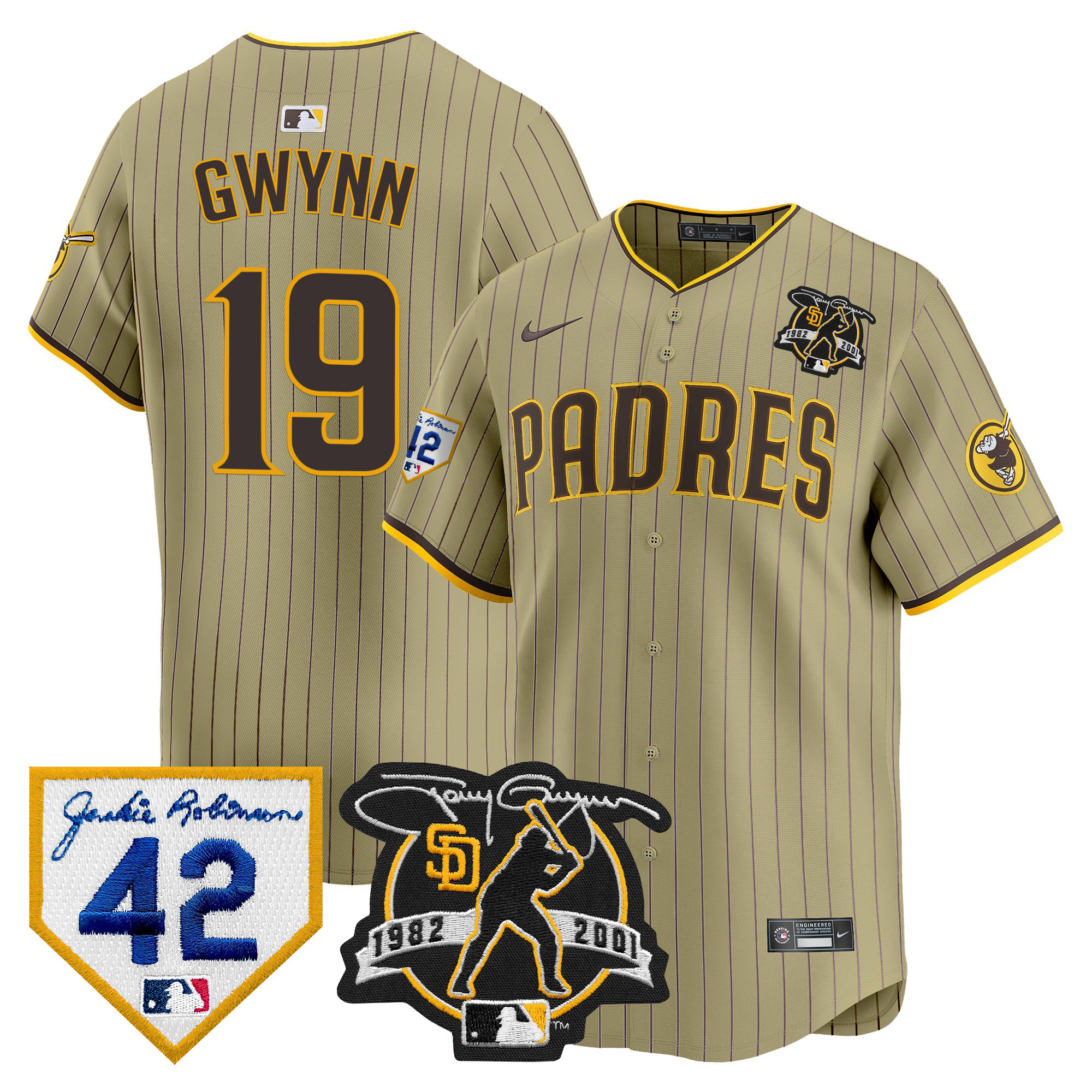 Men's Padres 2024 Tony Gwynn & Robinson Patch Vapor Premier Limited Jersey – All Stitched