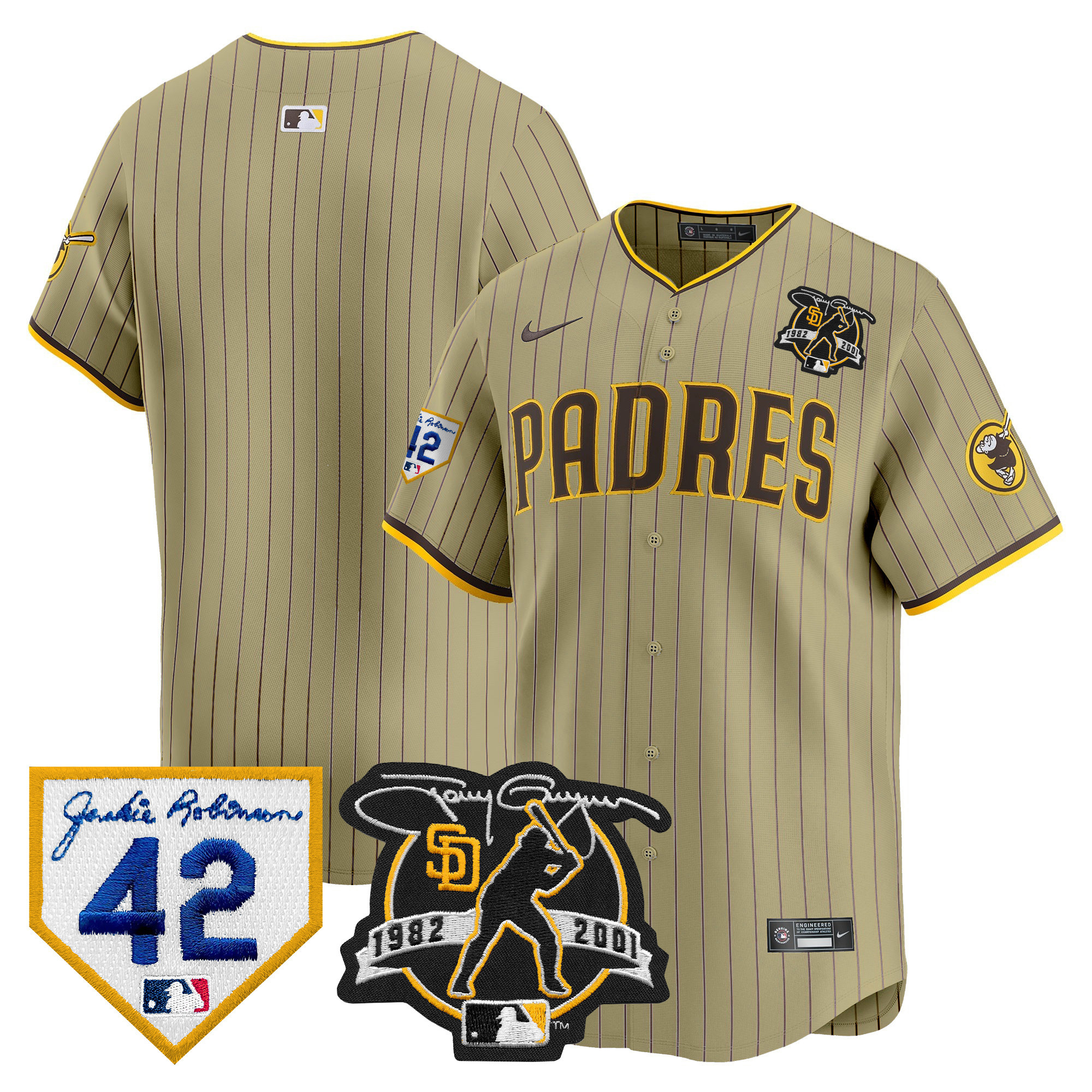 Men's Padres 2024 Tony Gwynn & Robinson Patch Vapor Premier Limited Jersey – All Stitched