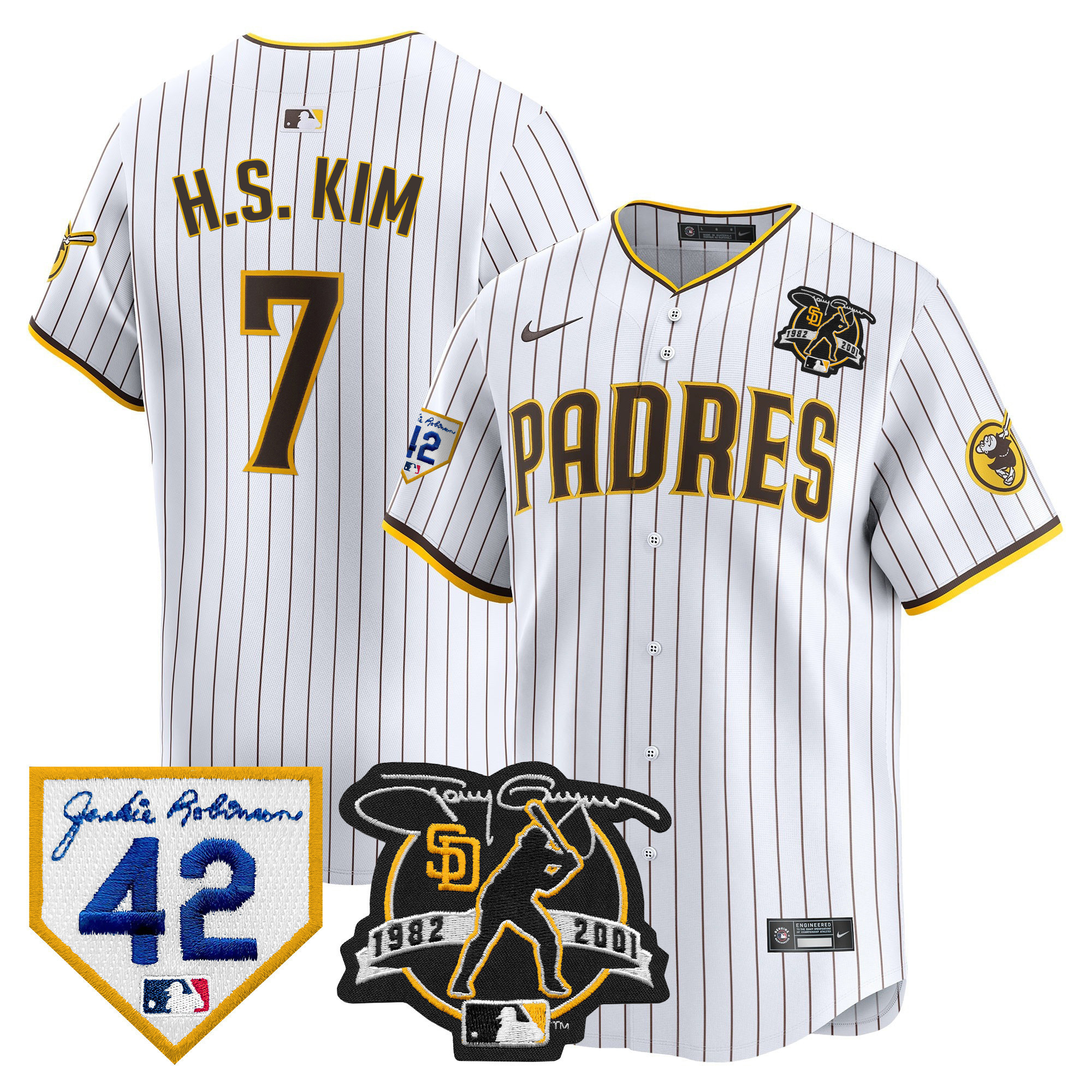 Men's Padres 2024 Tony Gwynn & Robinson Patch Vapor Premier Limited Jersey – All Stitched