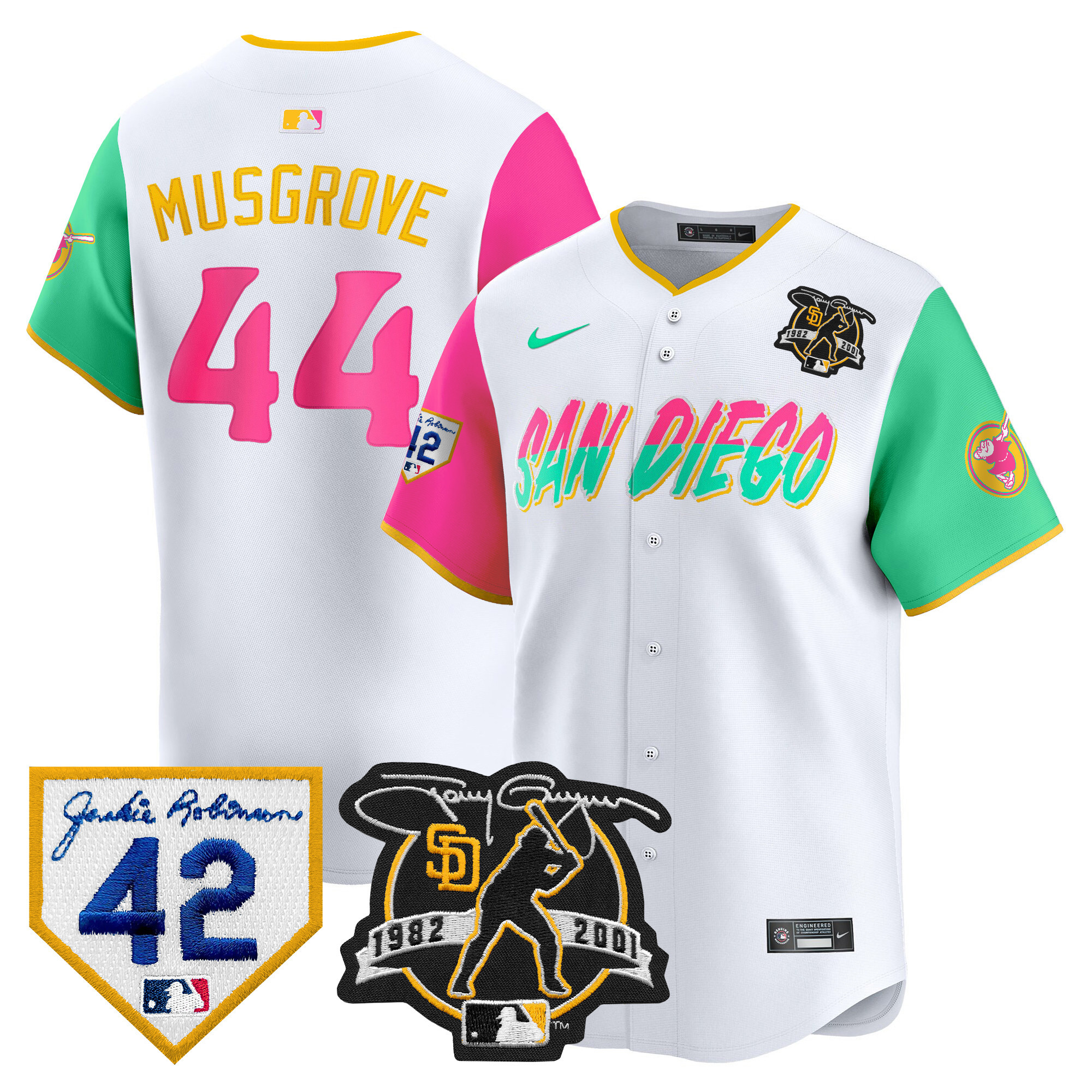 Men's Padres 2024 Tony Gwynn & Robinson Patch Vapor Premier Limited Jersey – All Stitched