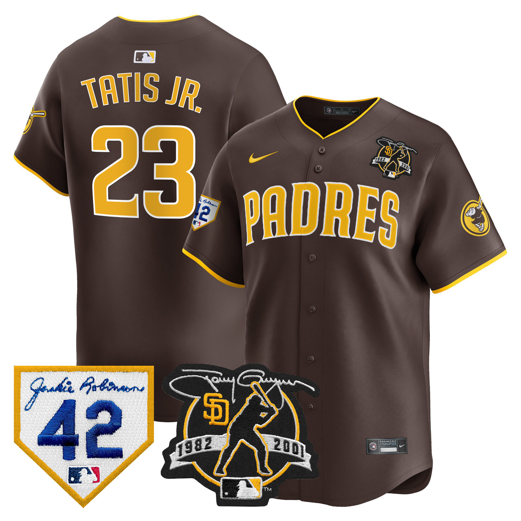 Men's Padres 2024 Tony Gwynn & Robinson Patch Vapor Premier Limited Jersey – All Stitched