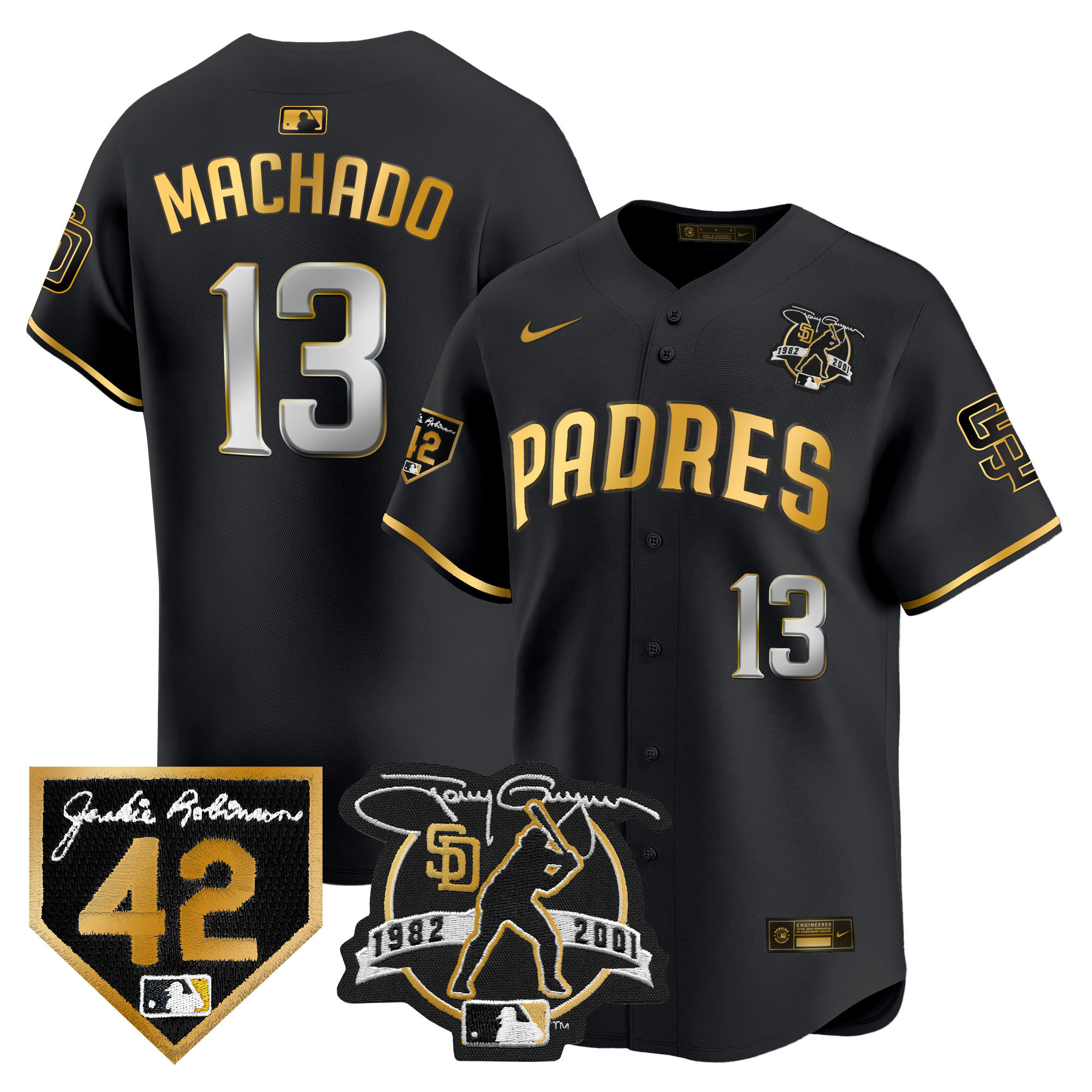 Men's Padres 2024 Tony Gwynn & Robinson Patch Vapor Premier Limited Jersey – All Stitched