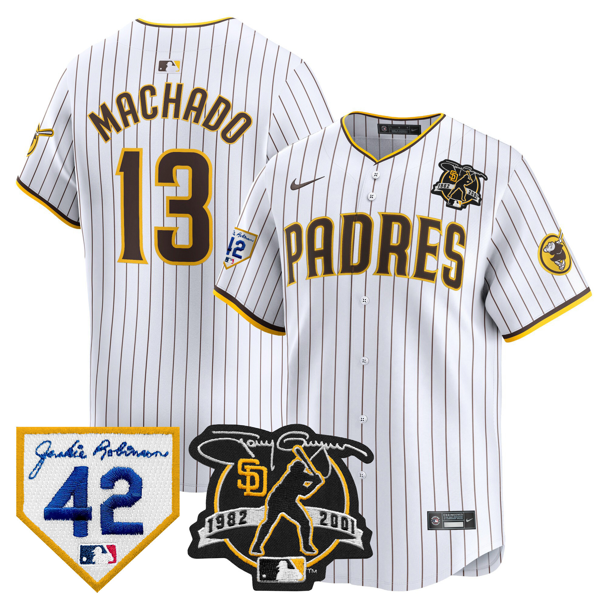 Men's Padres 2024 Tony Gwynn & Robinson Patch Vapor Premier Limited Jersey – All Stitched
