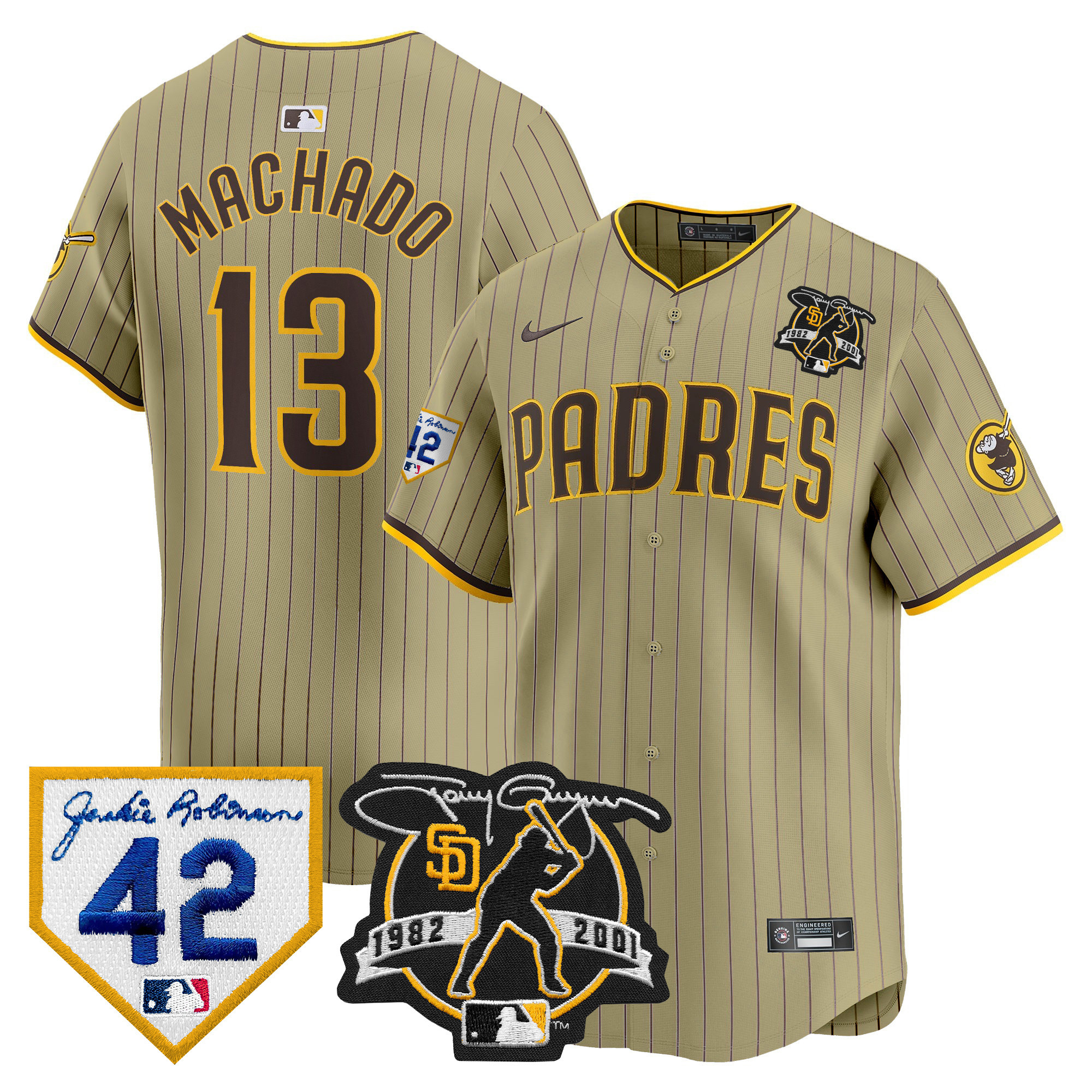 Men's Padres 2024 Tony Gwynn & Robinson Patch Vapor Premier Limited Jersey – All Stitched