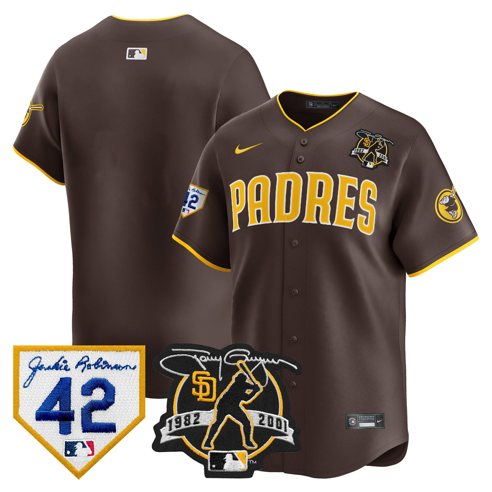 Men's Padres 2024 Tony Gwynn & Robinson Patch Vapor Premier Limited Jersey – All Stitched