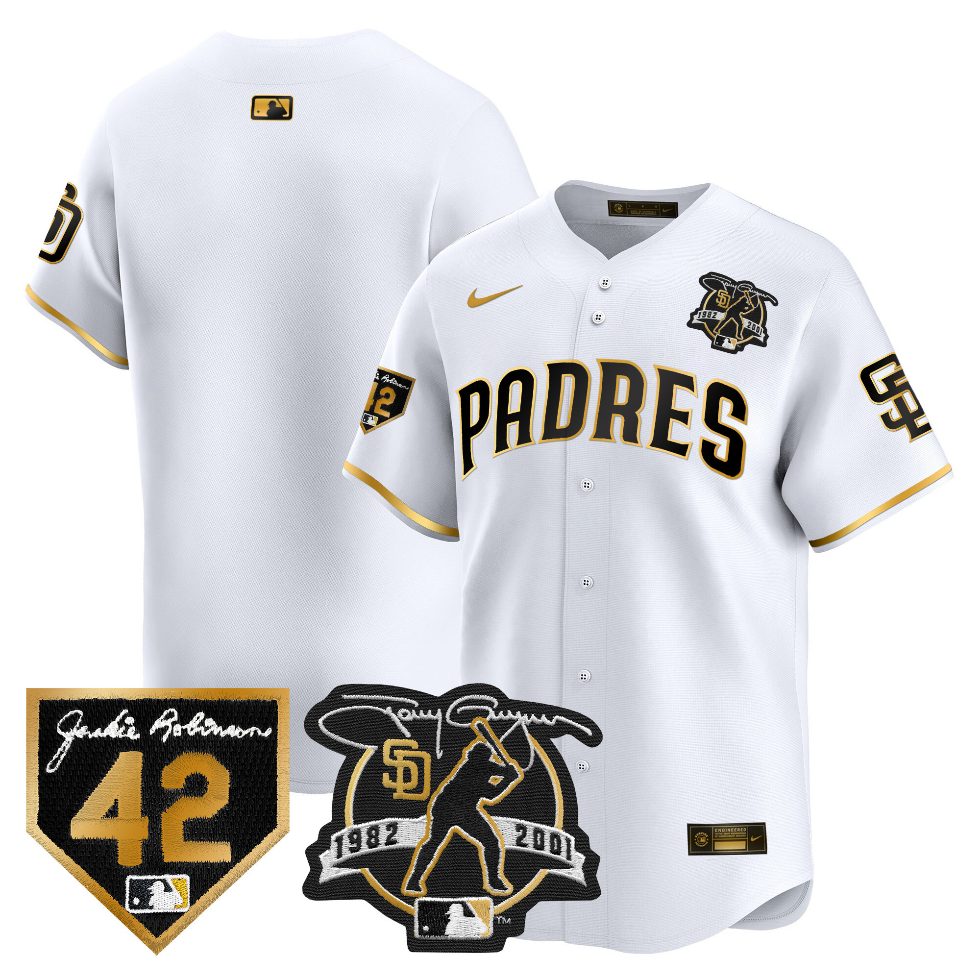Men's Padres 2024 Tony Gwynn & Robinson Patch Vapor Premier Limited Jersey – All Stitched