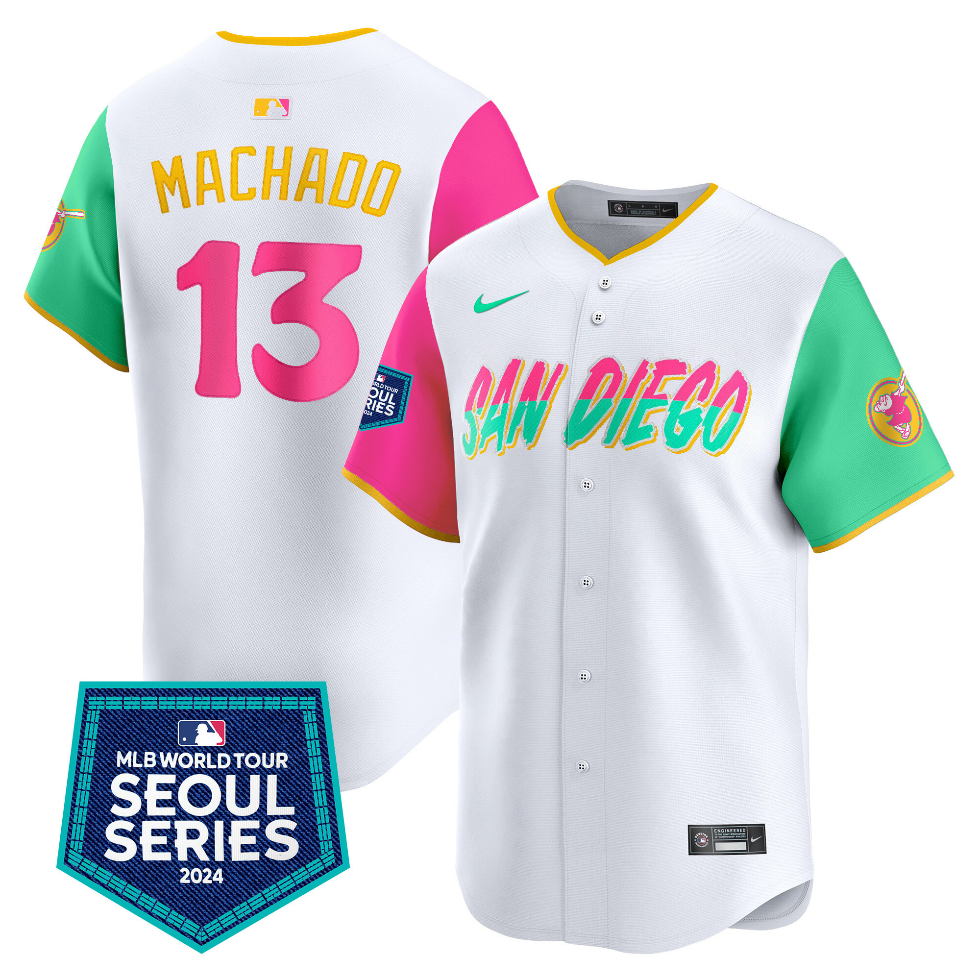 Men's Padres 2024 World Tour Seoul Series Patch Vapor Premier Limited Jersey – All Stitched