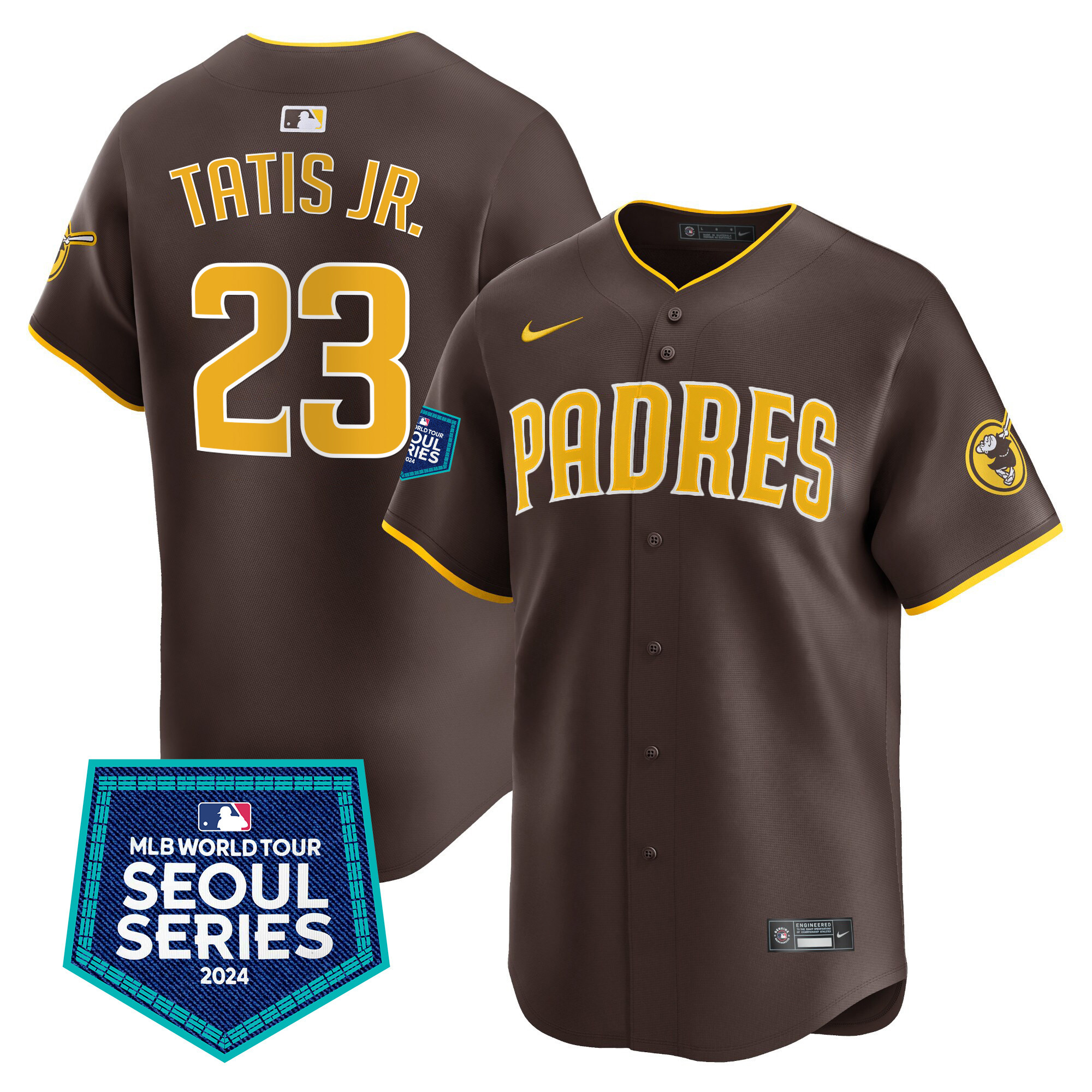 Men's Padres 2024 World Tour Seoul Series Patch Vapor Premier Limited Jersey – All Stitched