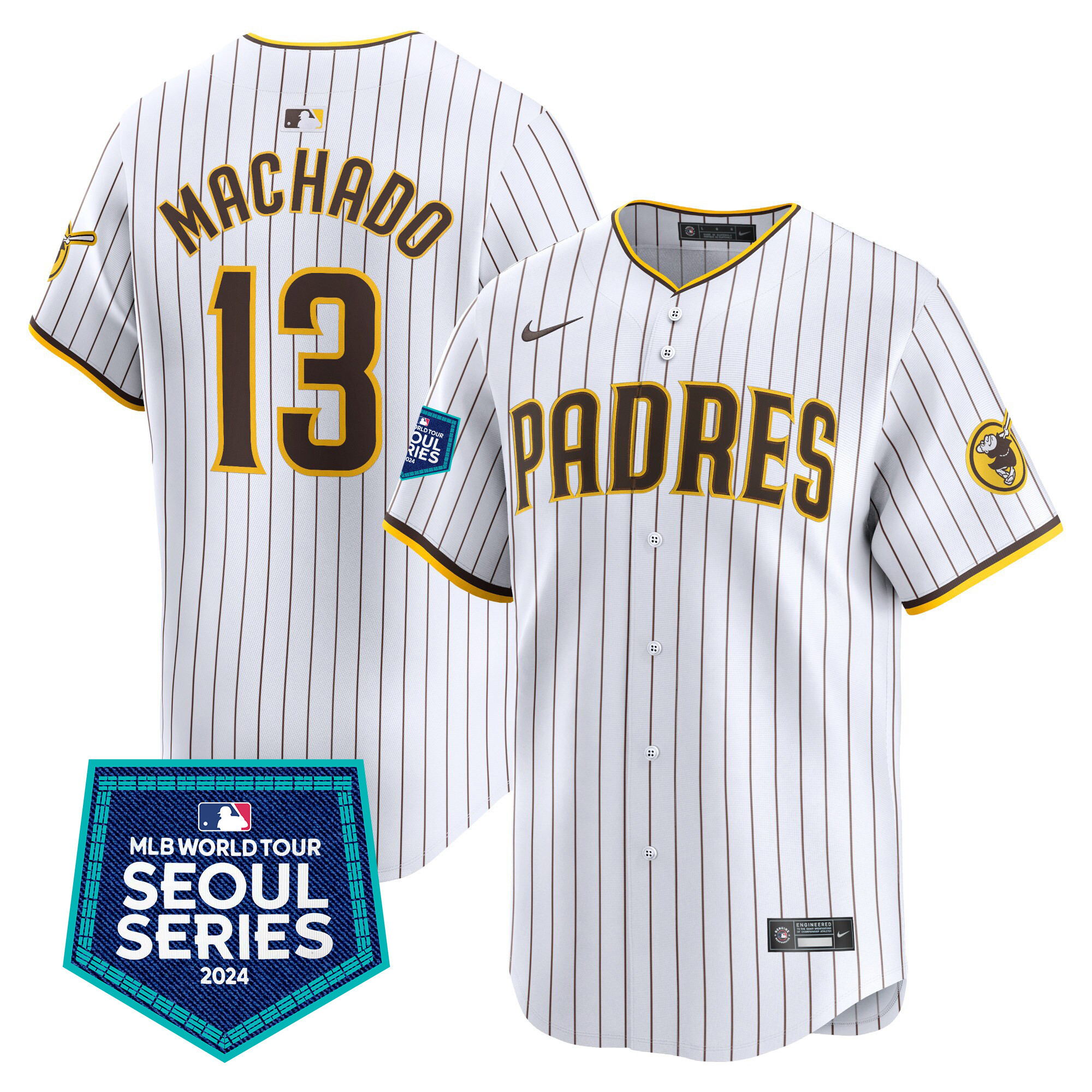 Men's Padres 2024 World Tour Seoul Series Patch Vapor Premier Limited Jersey – All Stitched