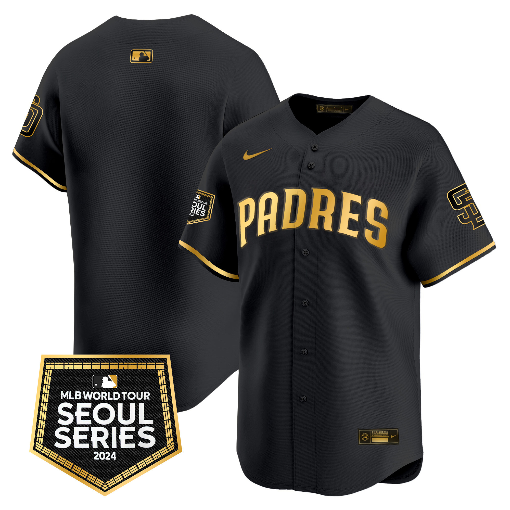 Men's Padres 2024 World Tour Seoul Series Patch Vapor Premier Limited Jersey – All Stitched