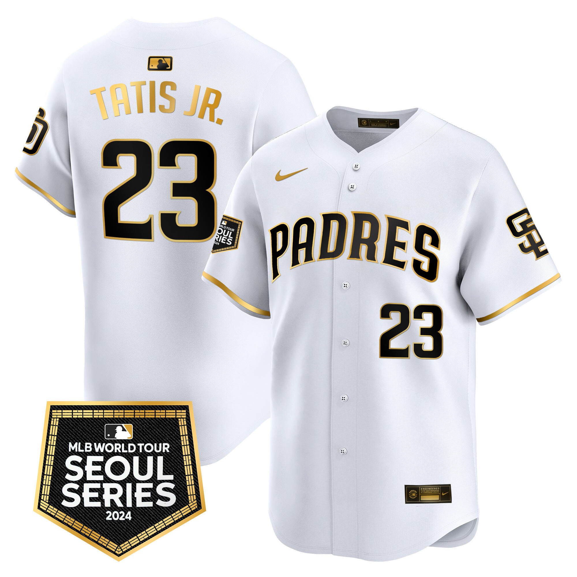 Men's Padres 2024 World Tour Seoul Series Patch Vapor Premier Limited Jersey – All Stitched