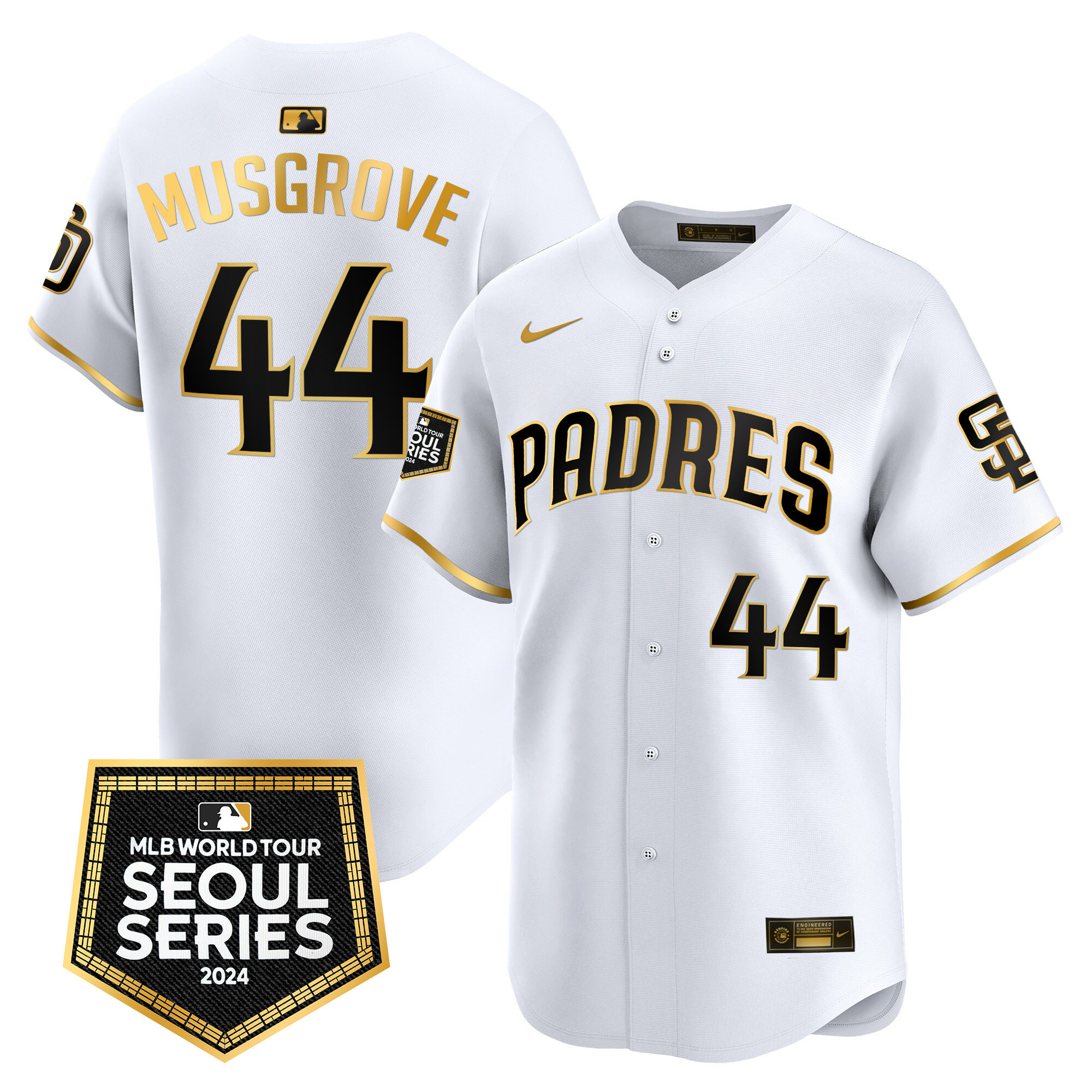 Men's Padres 2024 World Tour Seoul Series Patch Vapor Premier Limited Jersey – All Stitched