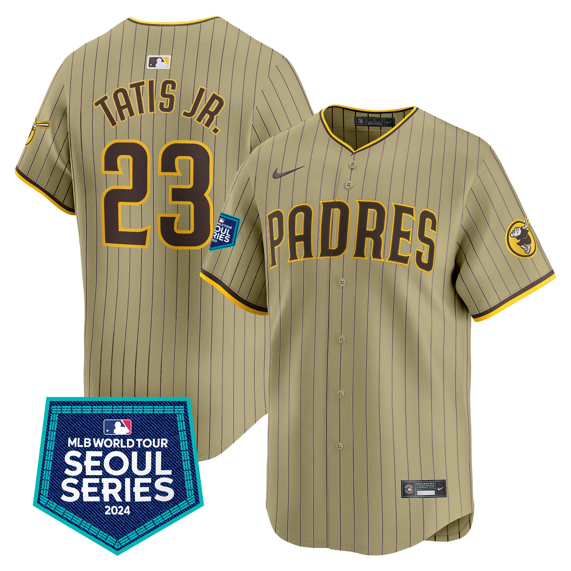 Men's Padres 2024 World Tour Seoul Series Patch Vapor Premier Limited Jersey – All Stitched