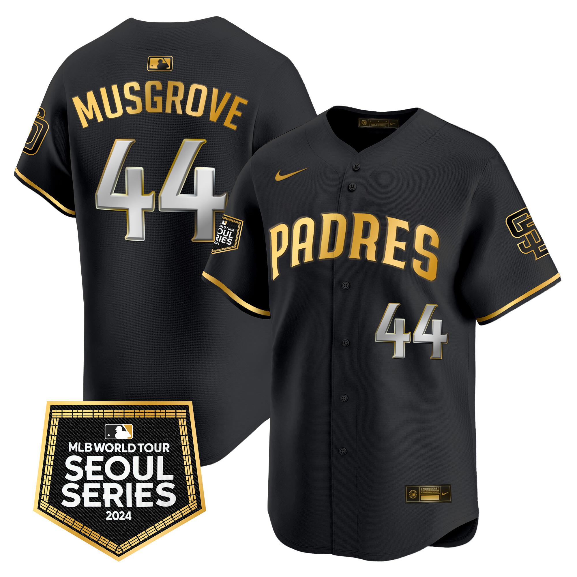 Men's Padres 2024 World Tour Seoul Series Patch Vapor Premier Limited Jersey – All Stitched