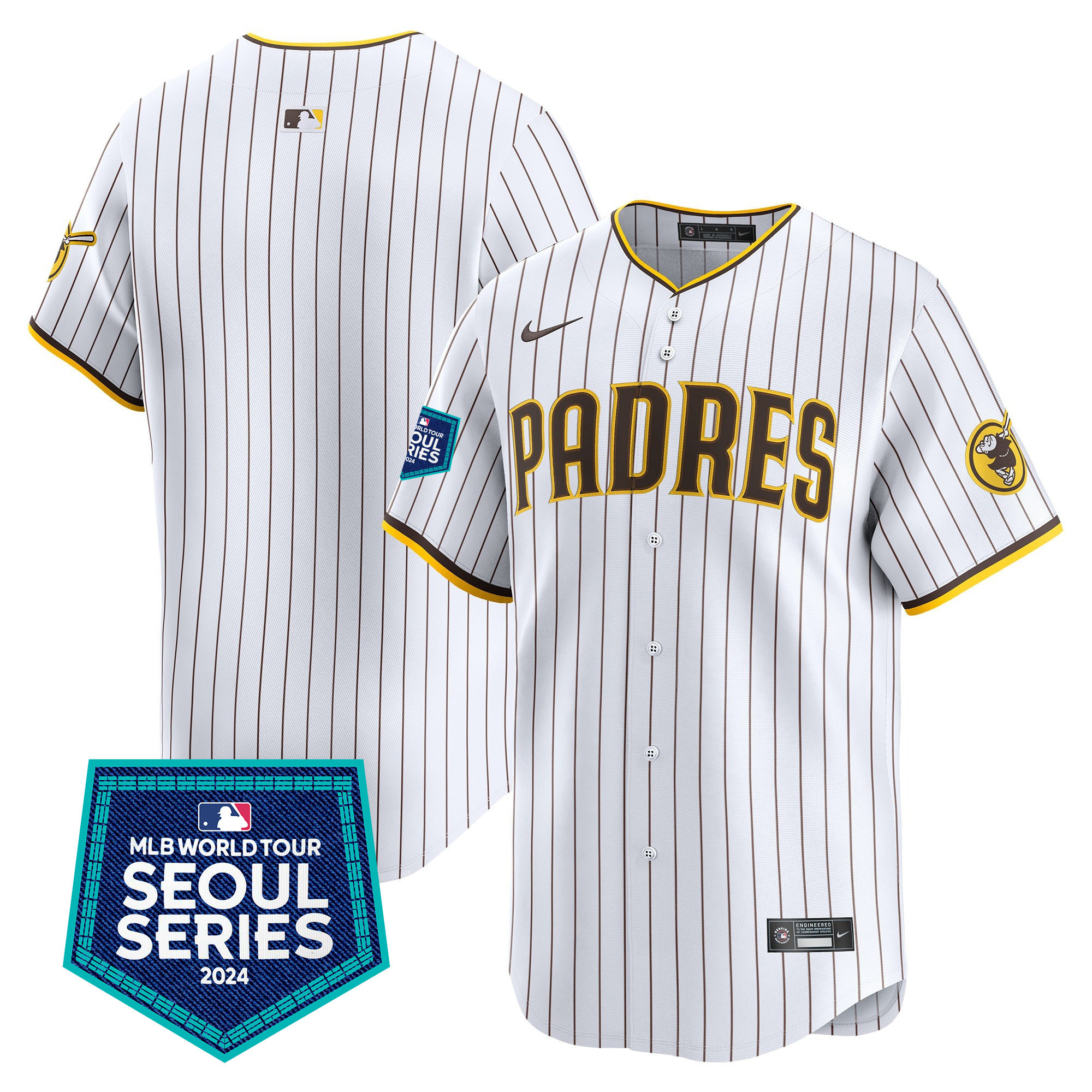 Men's Padres 2024 World Tour Seoul Series Patch Vapor Premier Limited Jersey – All Stitched