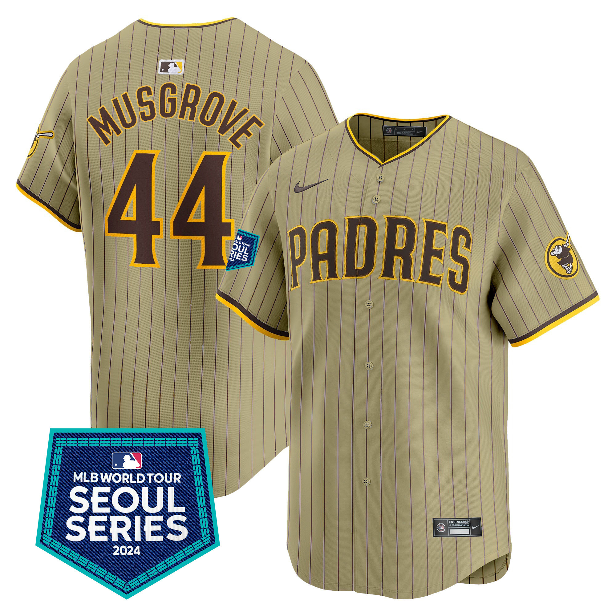 Men's Padres 2024 World Tour Seoul Series Patch Vapor Premier Limited Jersey – All Stitched
