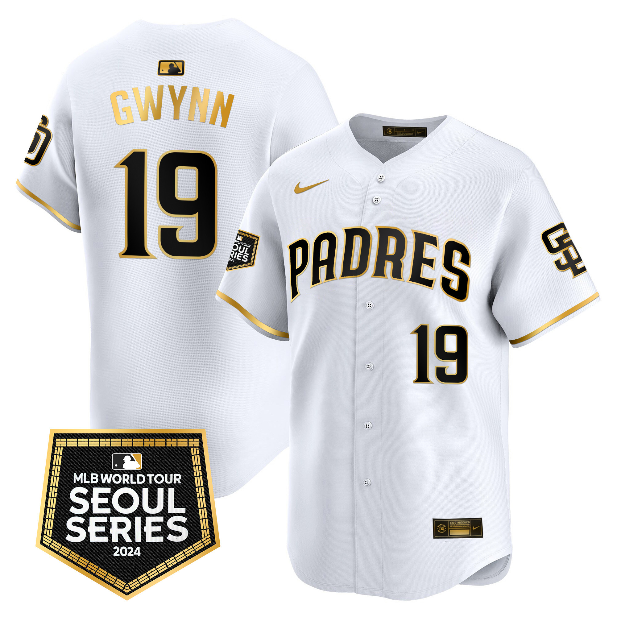 Men's Padres 2024 World Tour Seoul Series Patch Vapor Premier Limited Jersey – All Stitched