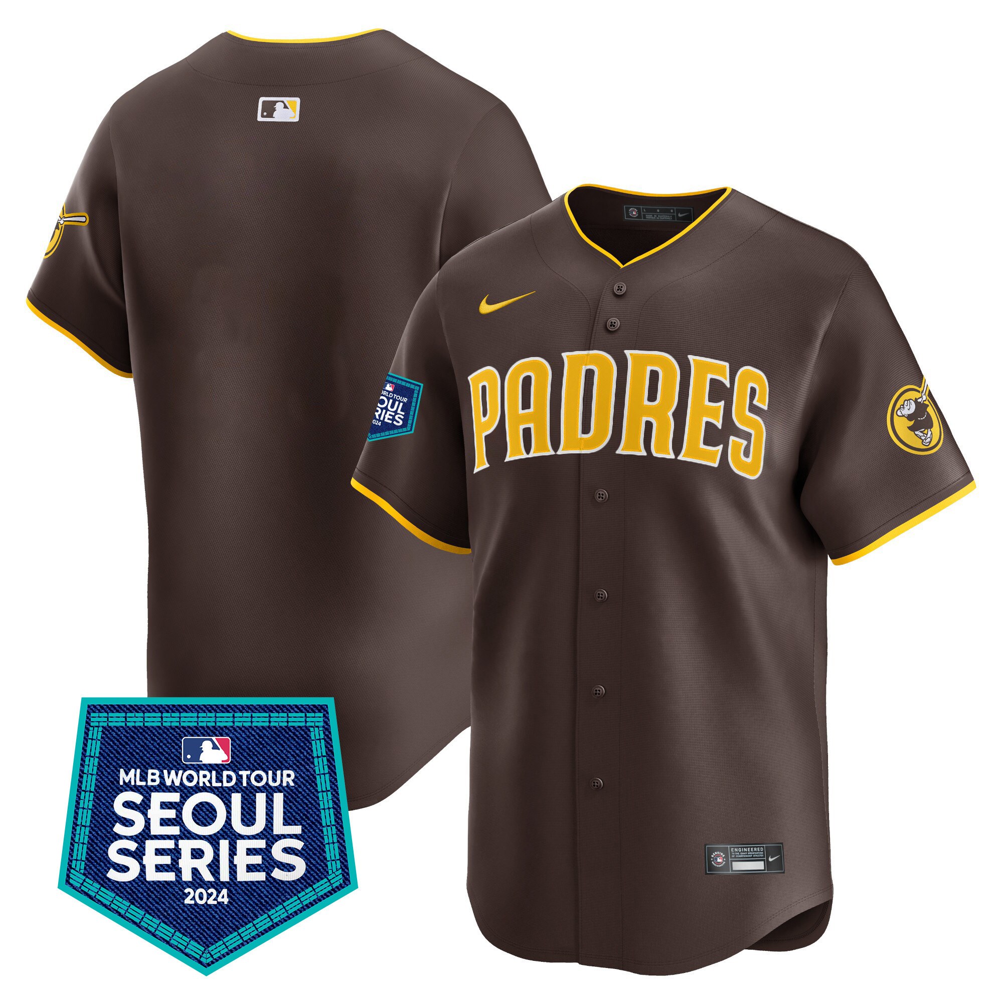 Men's Padres 2024 World Tour Seoul Series Patch Vapor Premier Limited Jersey – All Stitched