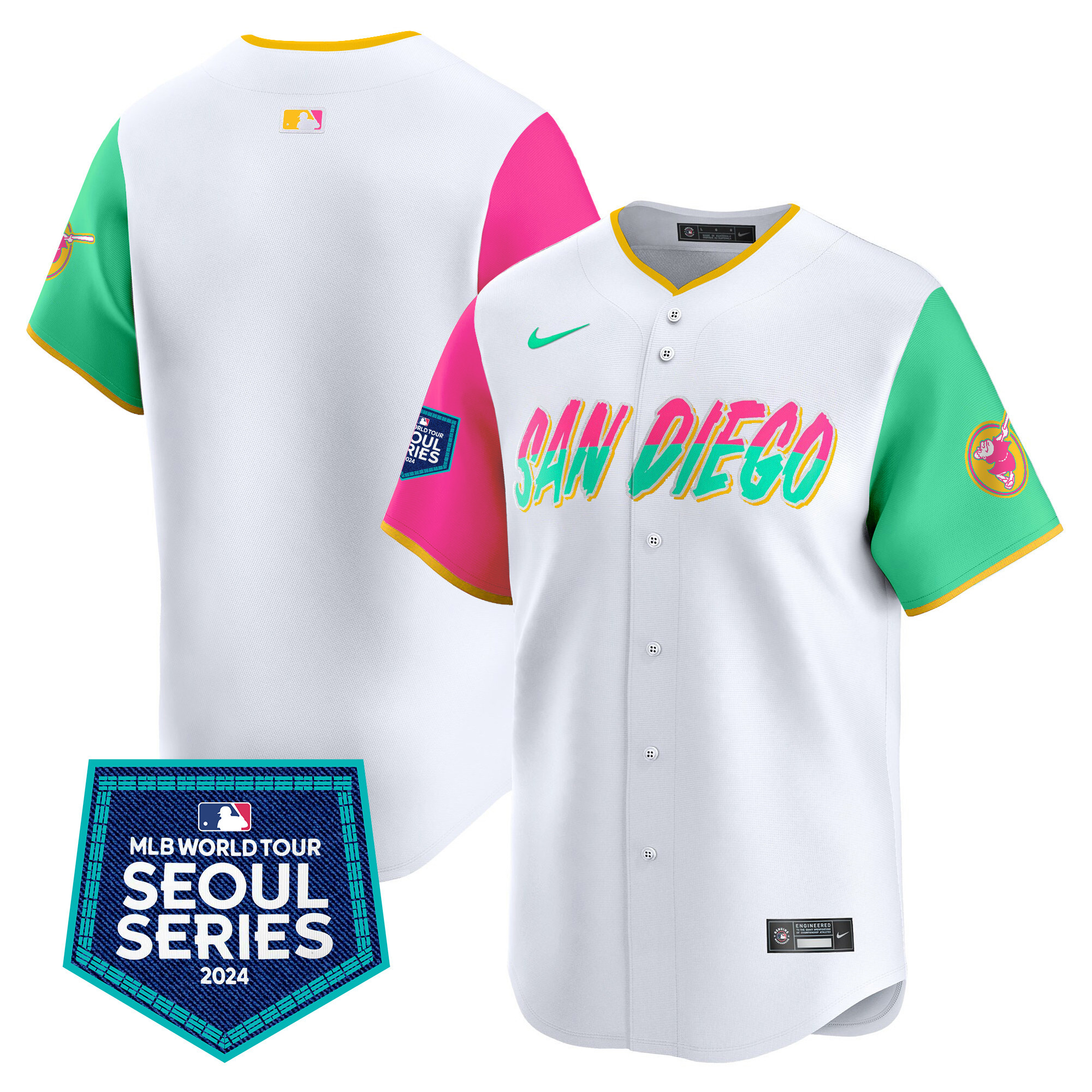 Men's Padres 2024 World Tour Seoul Series Patch Vapor Premier Limited Jersey – All Stitched