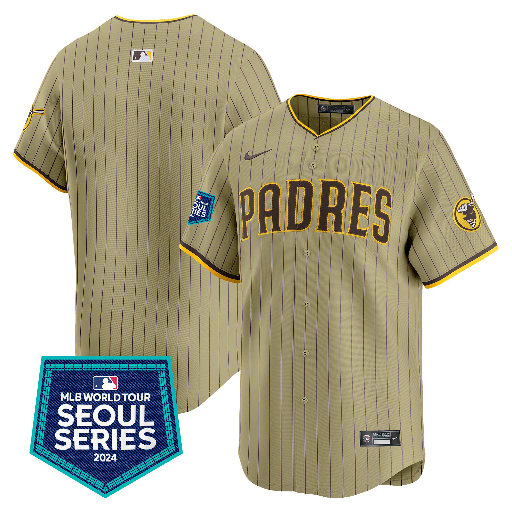 Men's Padres 2024 World Tour Seoul Series Patch Vapor Premier Limited Jersey – All Stitched