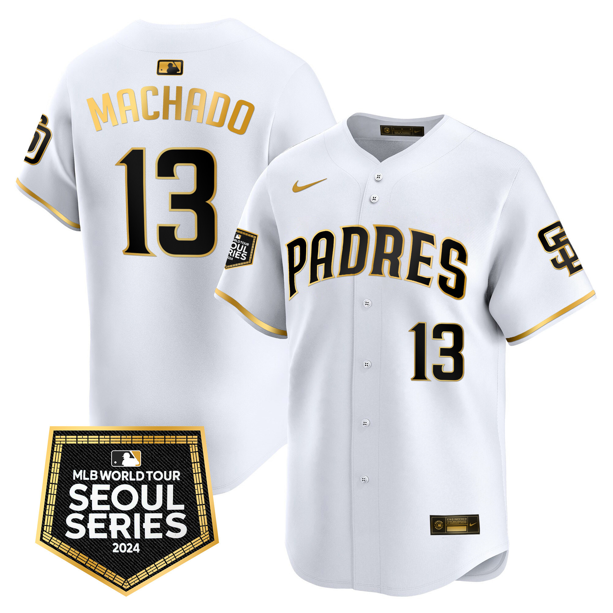 Men's Padres 2024 World Tour Seoul Series Patch Vapor Premier Limited Jersey – All Stitched