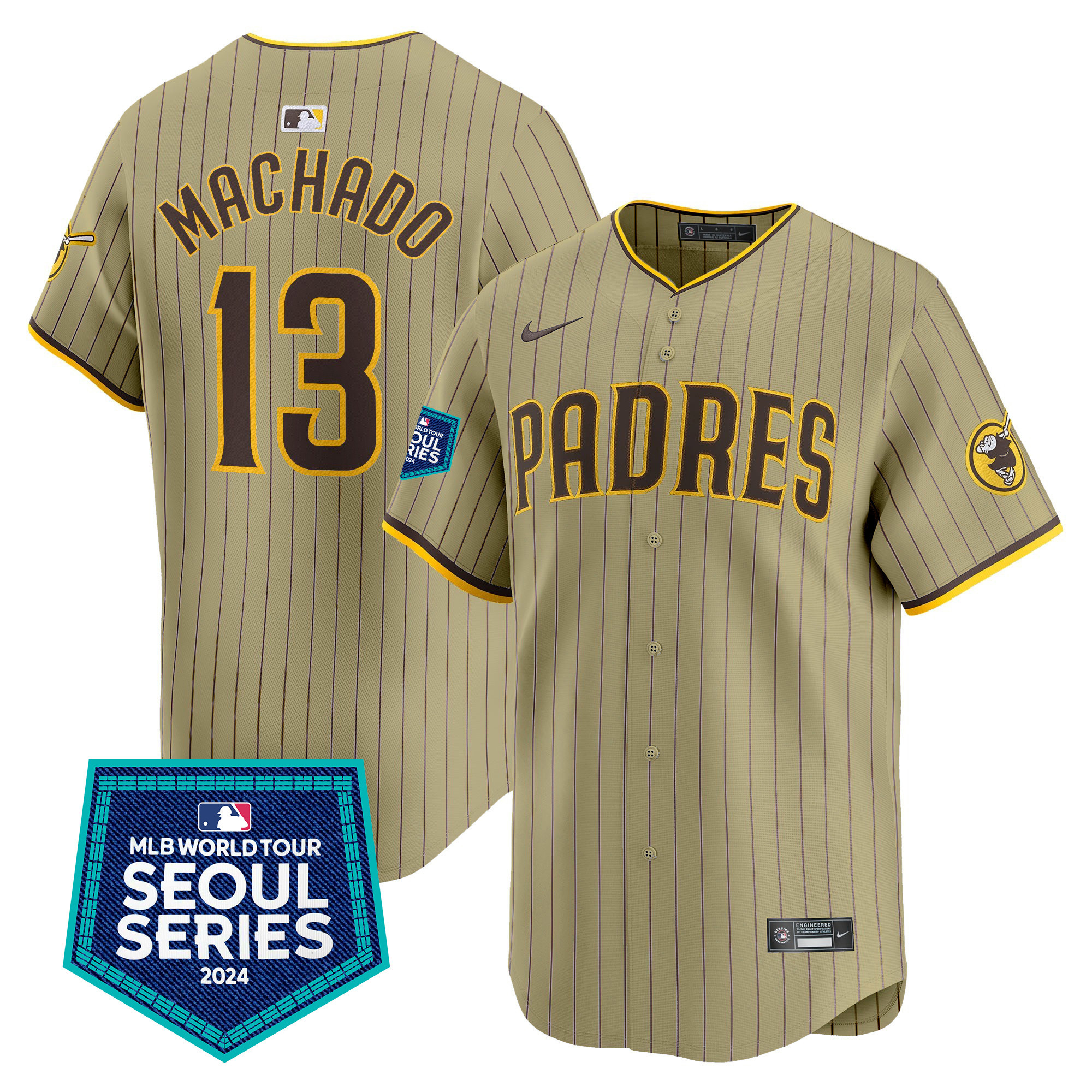 Men's Padres 2024 World Tour Seoul Series Patch Vapor Premier Limited Jersey – All Stitched