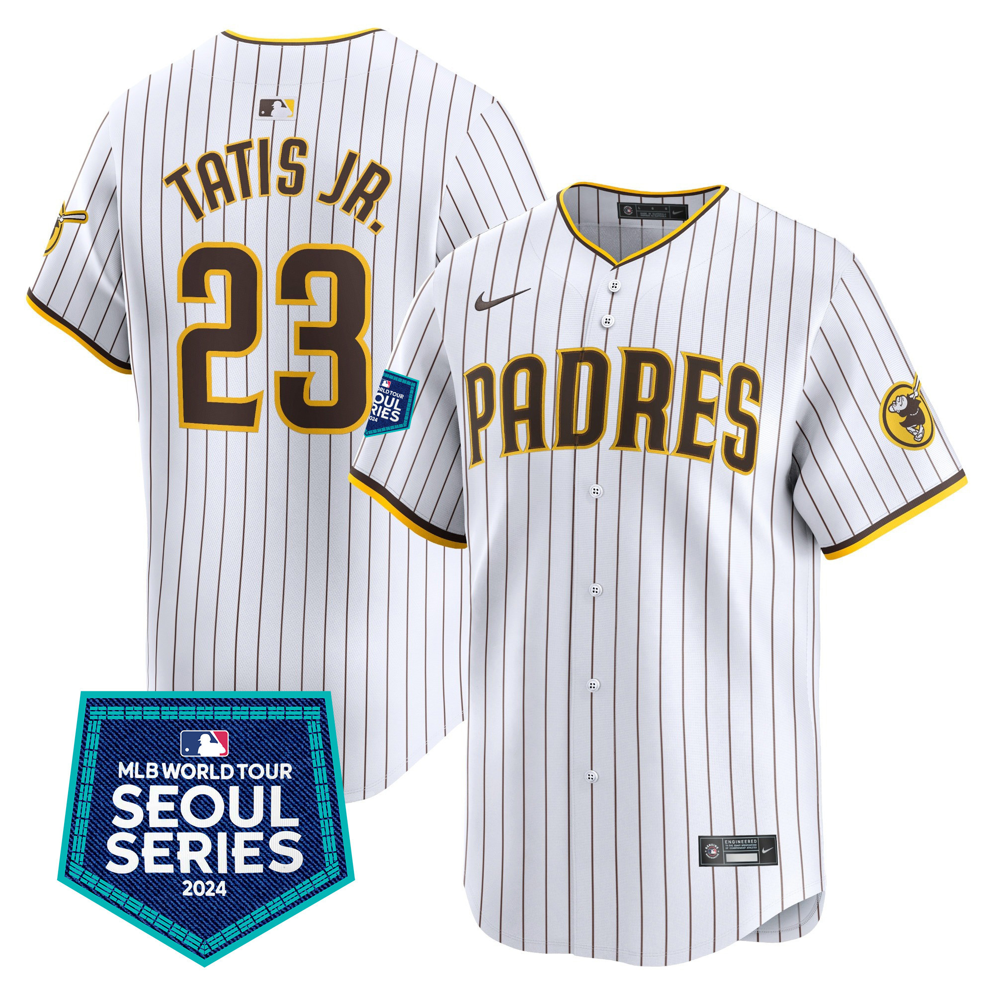 Men's Padres 2024 World Tour Seoul Series Patch Vapor Premier Limited Jersey – All Stitched