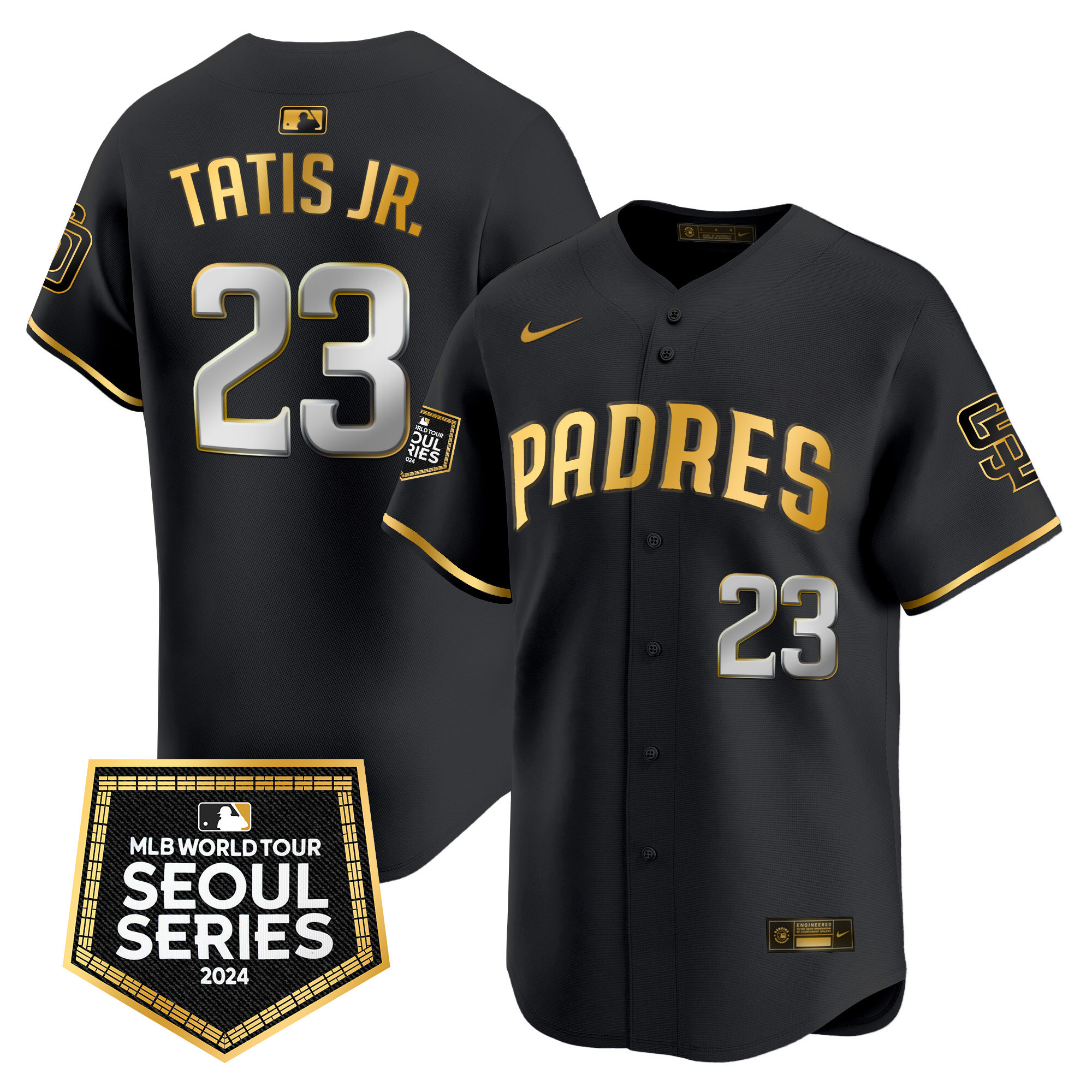Men's Padres 2024 World Tour Seoul Series Patch Vapor Premier Limited Jersey – All Stitched