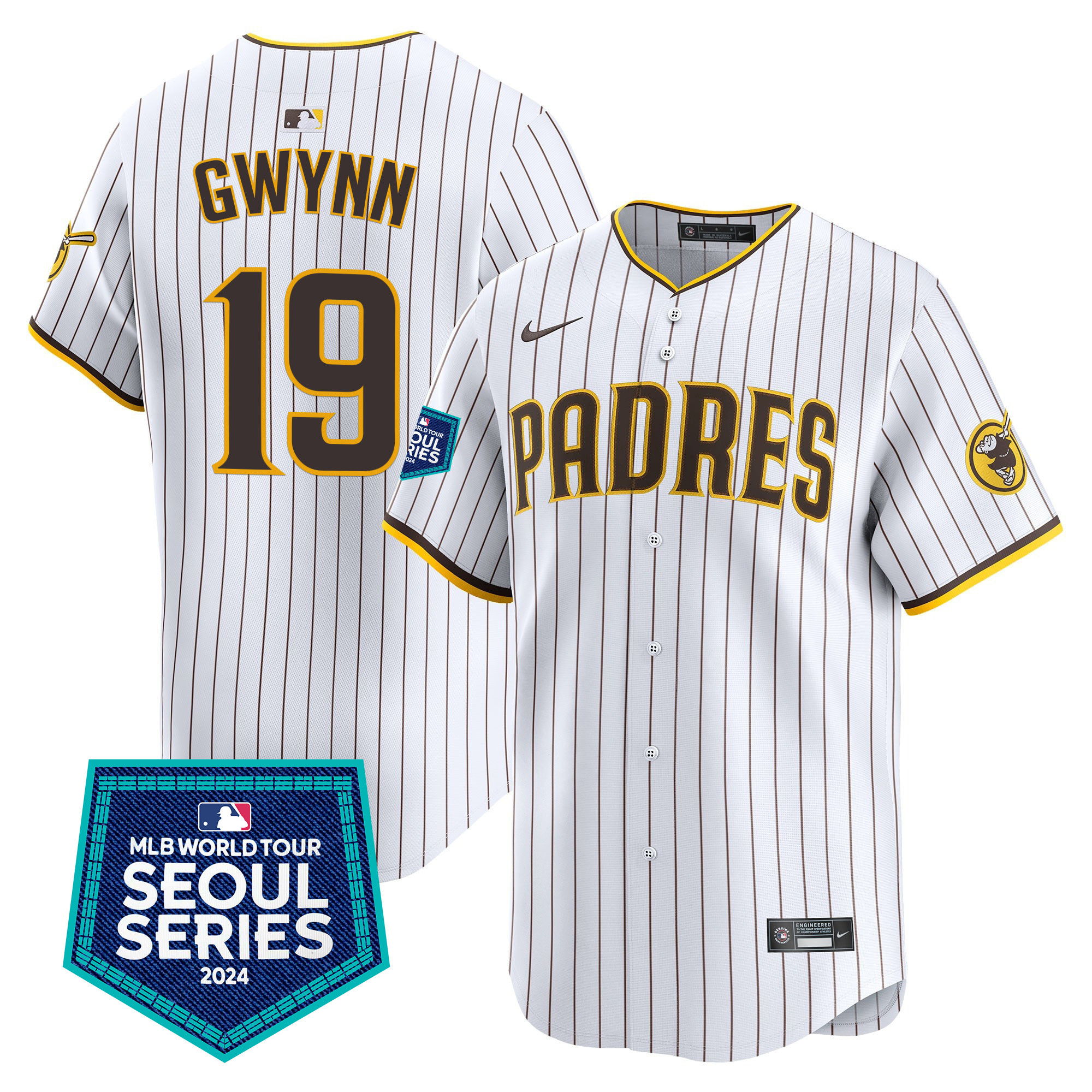 Men's Padres 2024 World Tour Seoul Series Patch Vapor Premier Limited Jersey – All Stitched