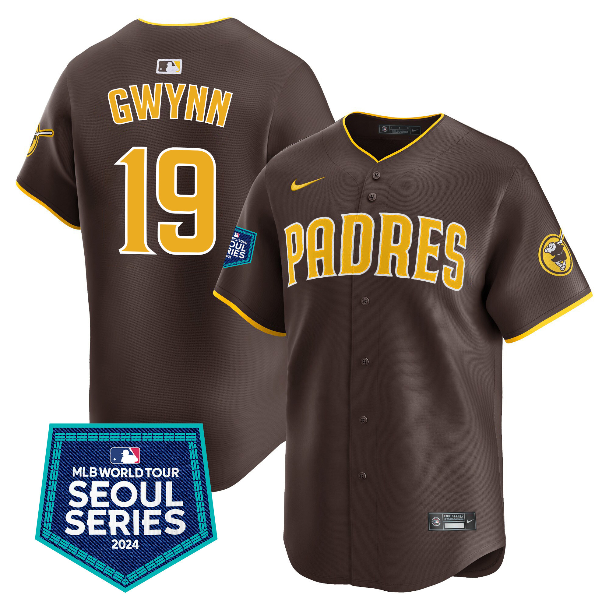 Men's Padres 2024 World Tour Seoul Series Patch Vapor Premier Limited Jersey – All Stitched