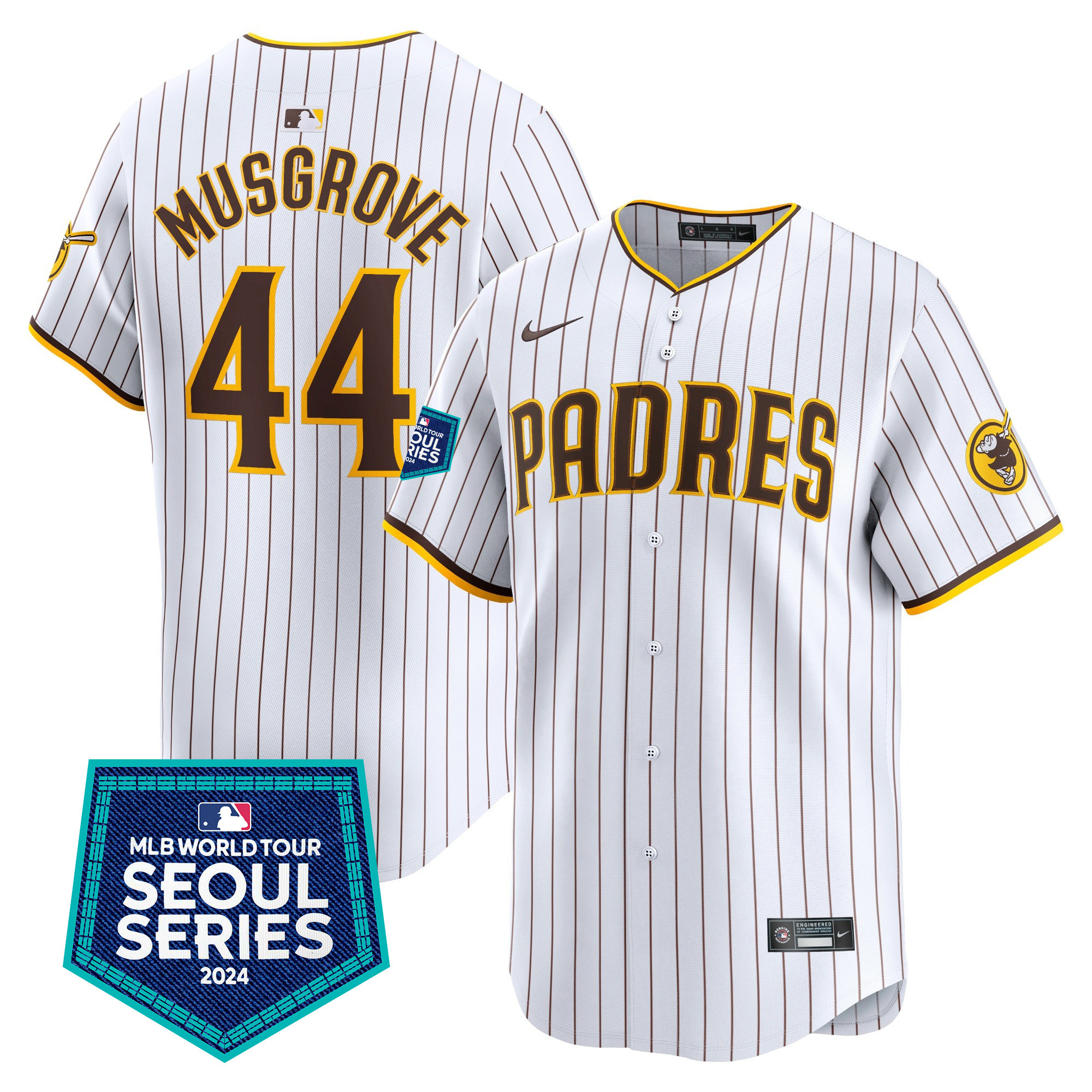 Men's Padres 2024 World Tour Seoul Series Patch Vapor Premier Limited Jersey – All Stitched